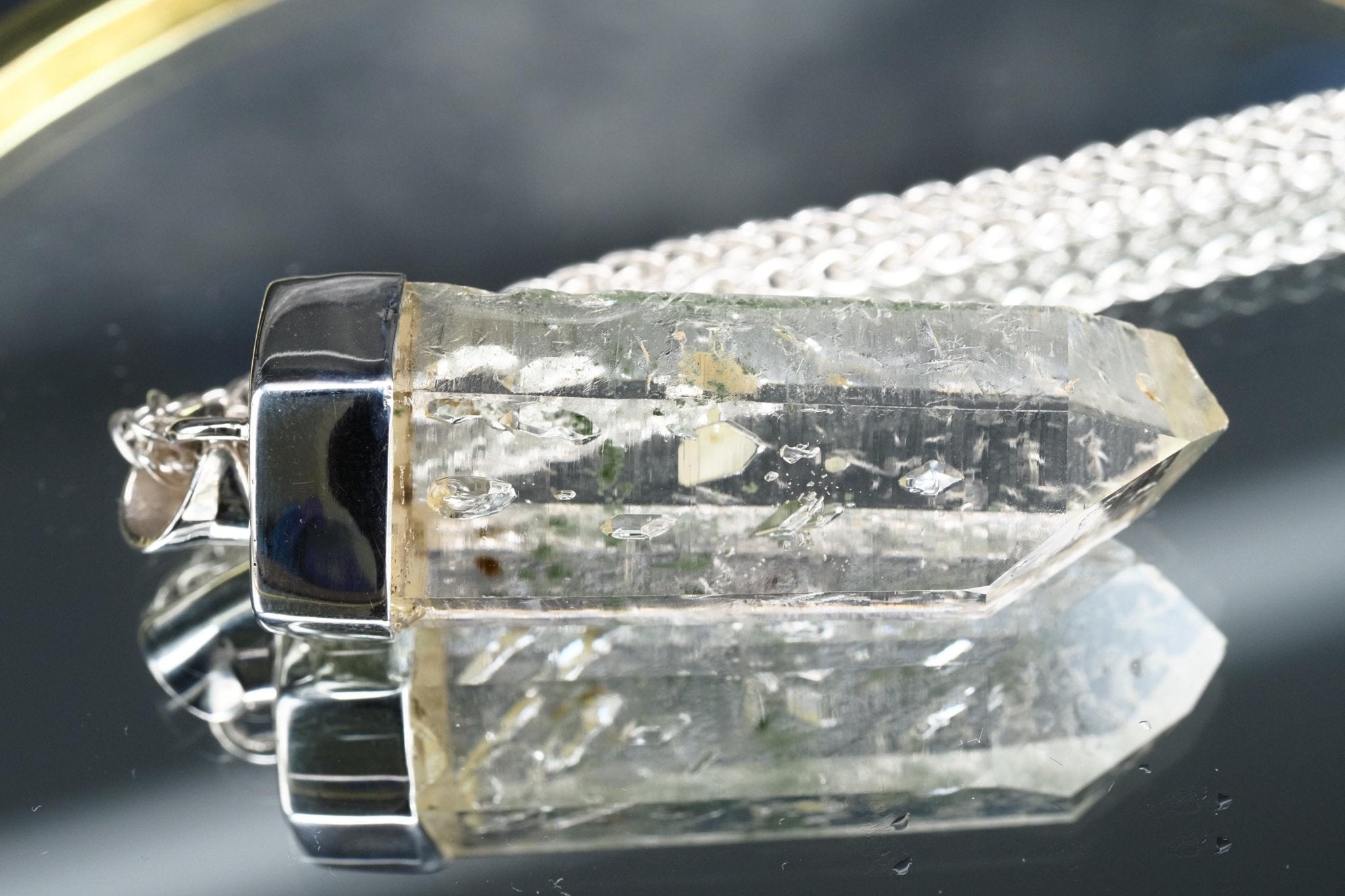 Bergkristall Namibia Silber Anhänger Länge mit Öse 49mm