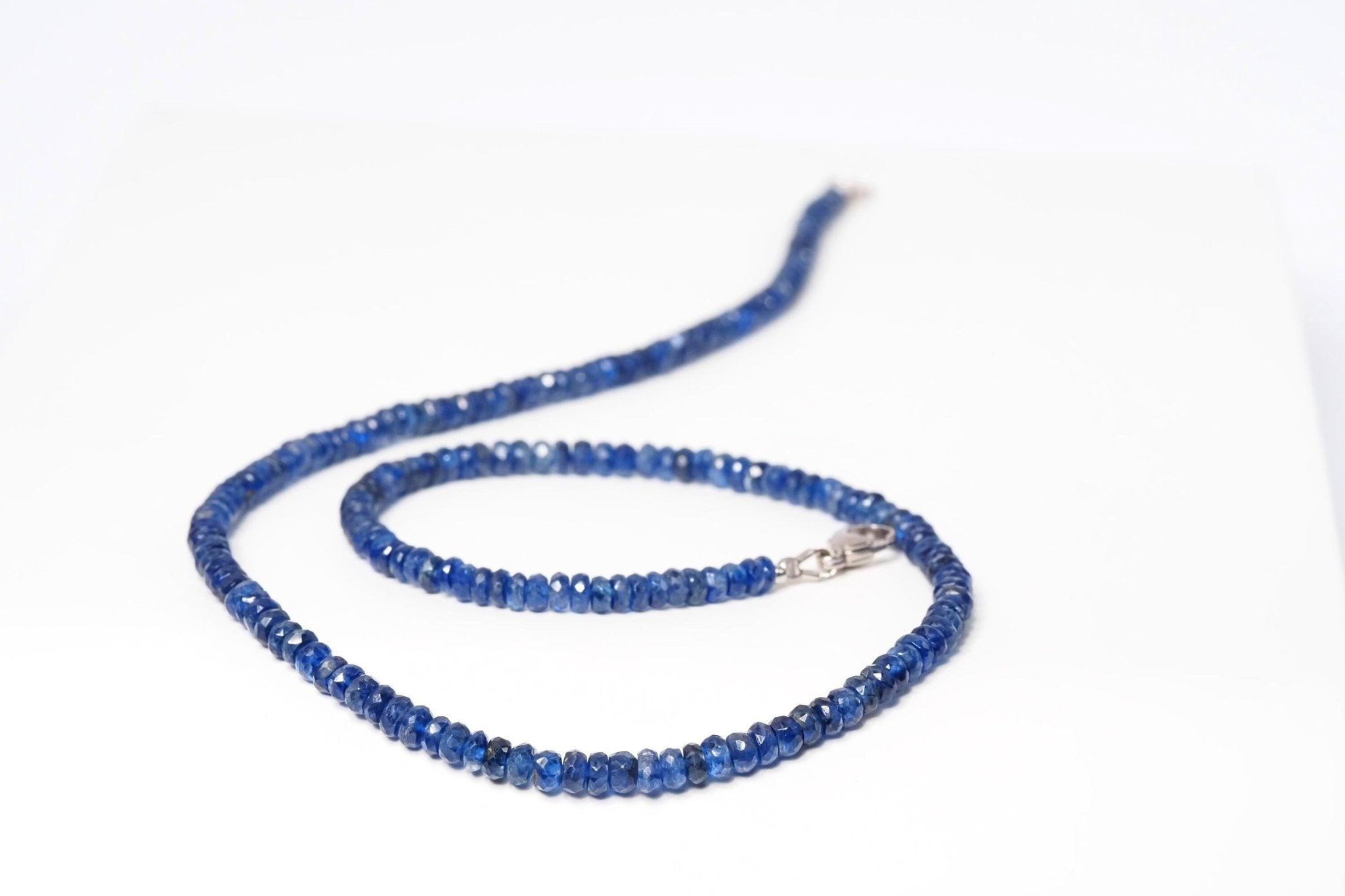 Blaue Saphir Kette facettiert natürlich und unbehandelt 44 cm