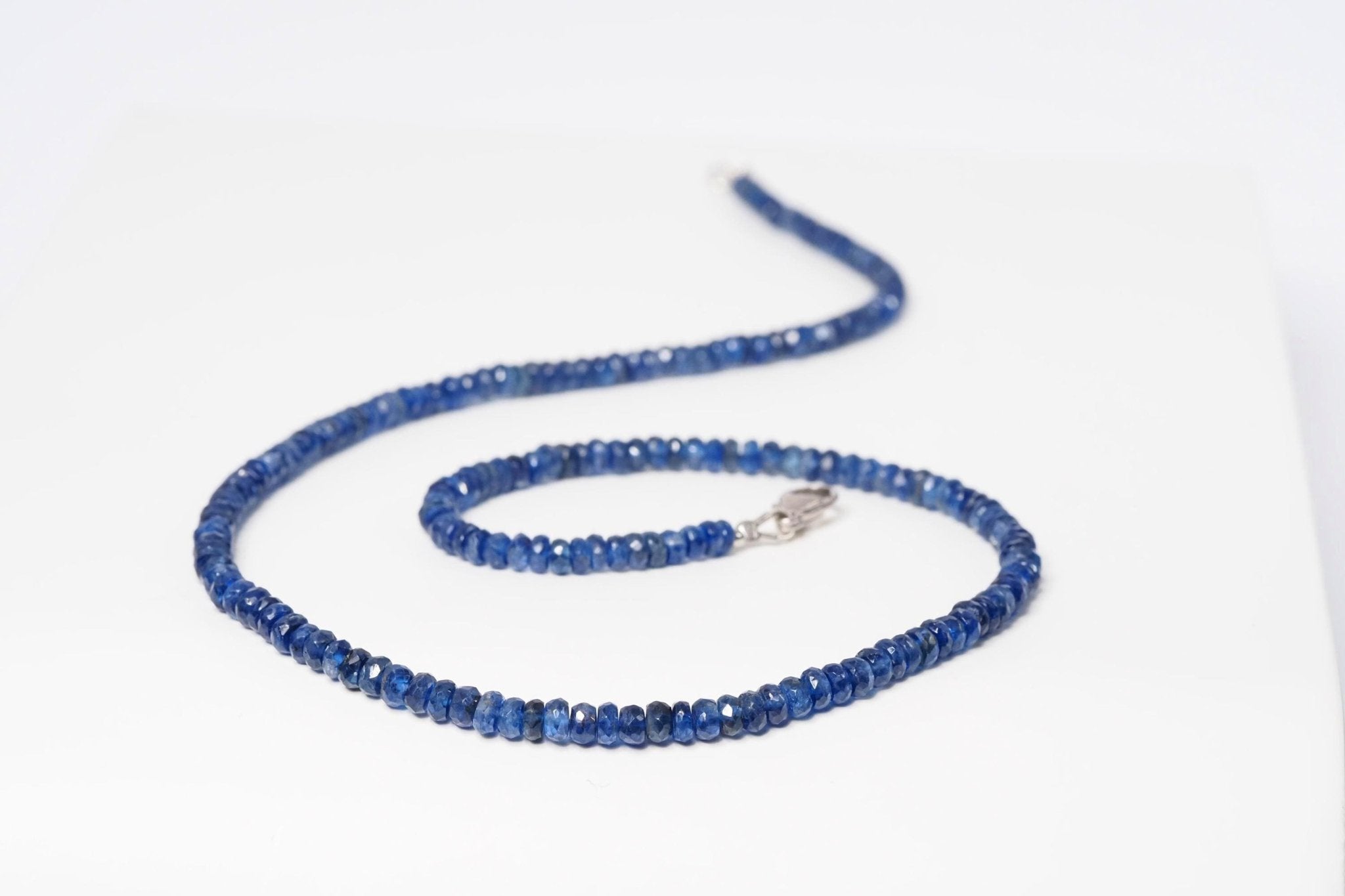 Blaue Saphir Kette facettiert natürlich und unbehandelt 44 cm