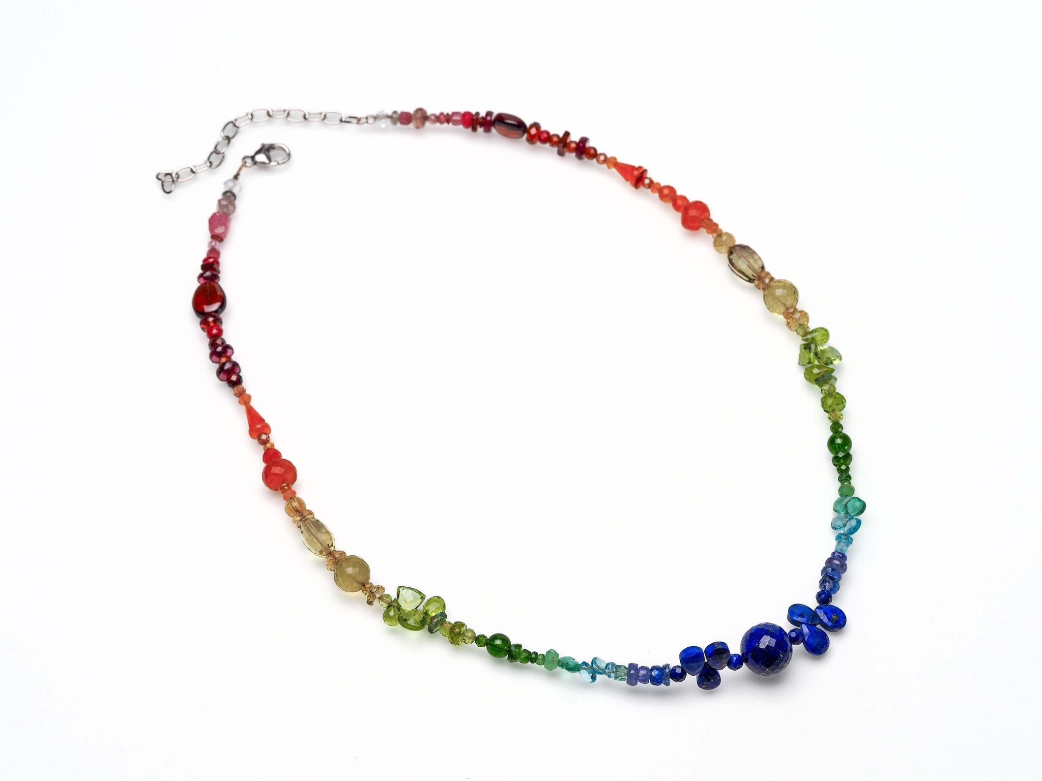 Bunte Edelstein Kette 925er Silber