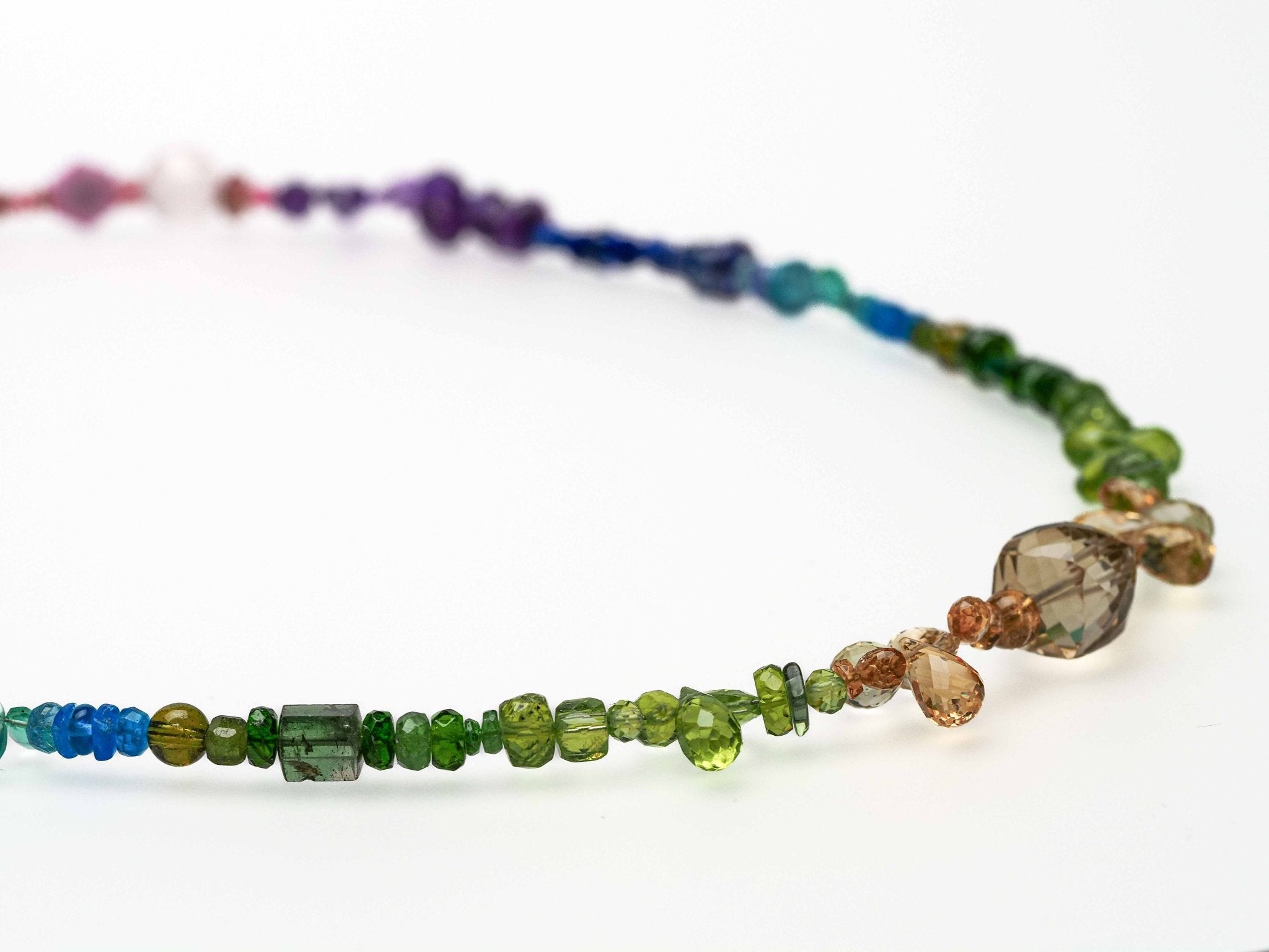 Bunte Edelstein Kette 925er Silber