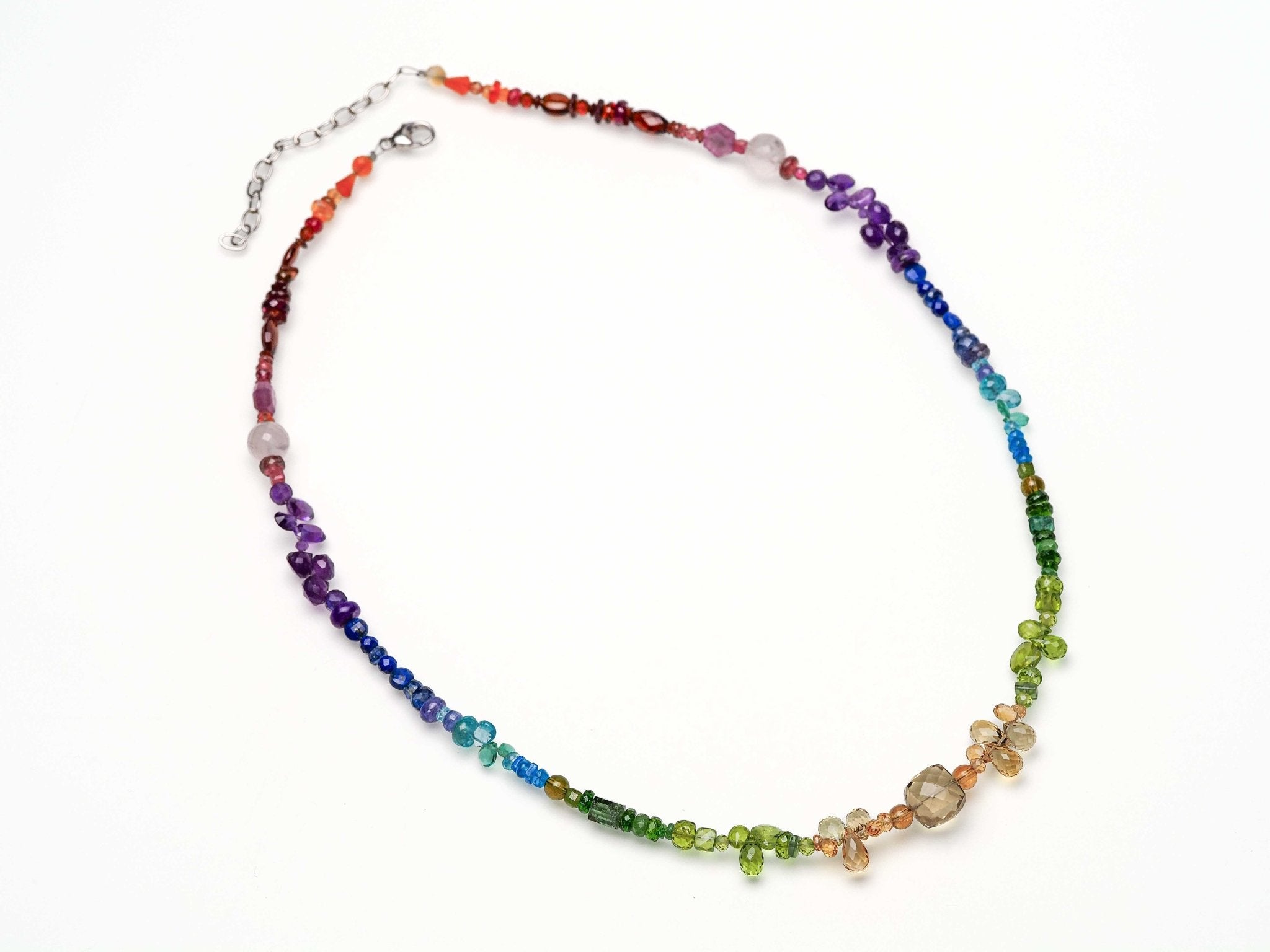 Bunte Edelstein Kette 925er Silber