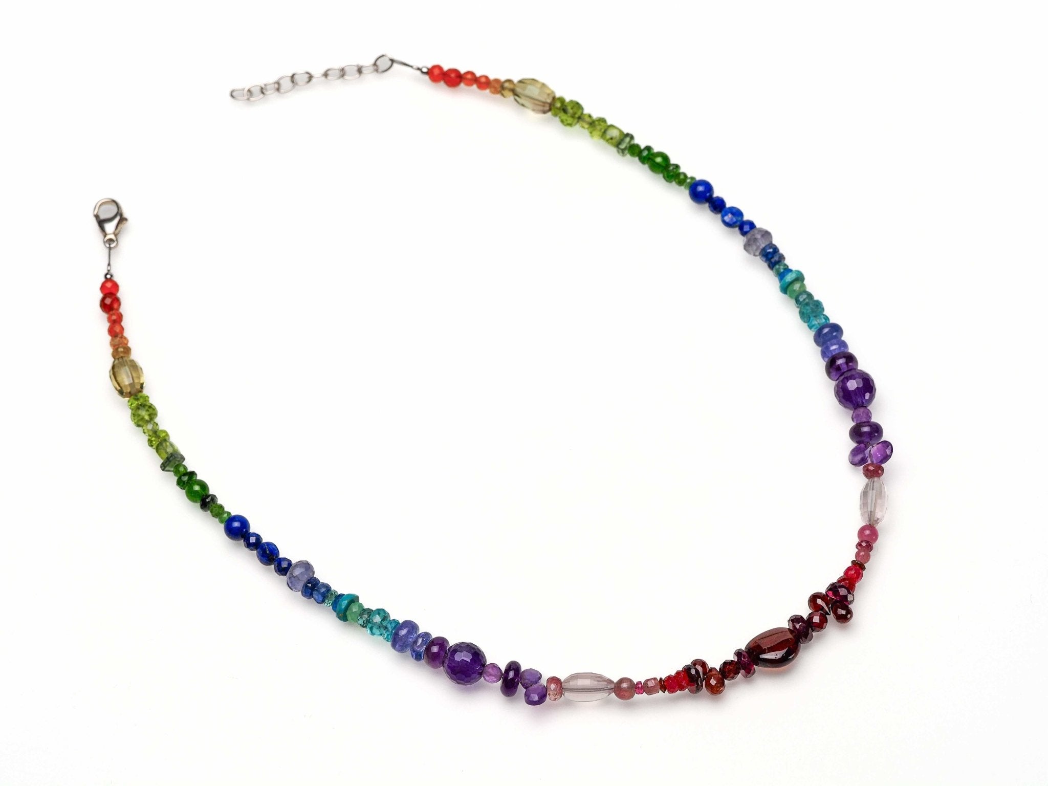 Bunte Edelstein Kette 925er Silber