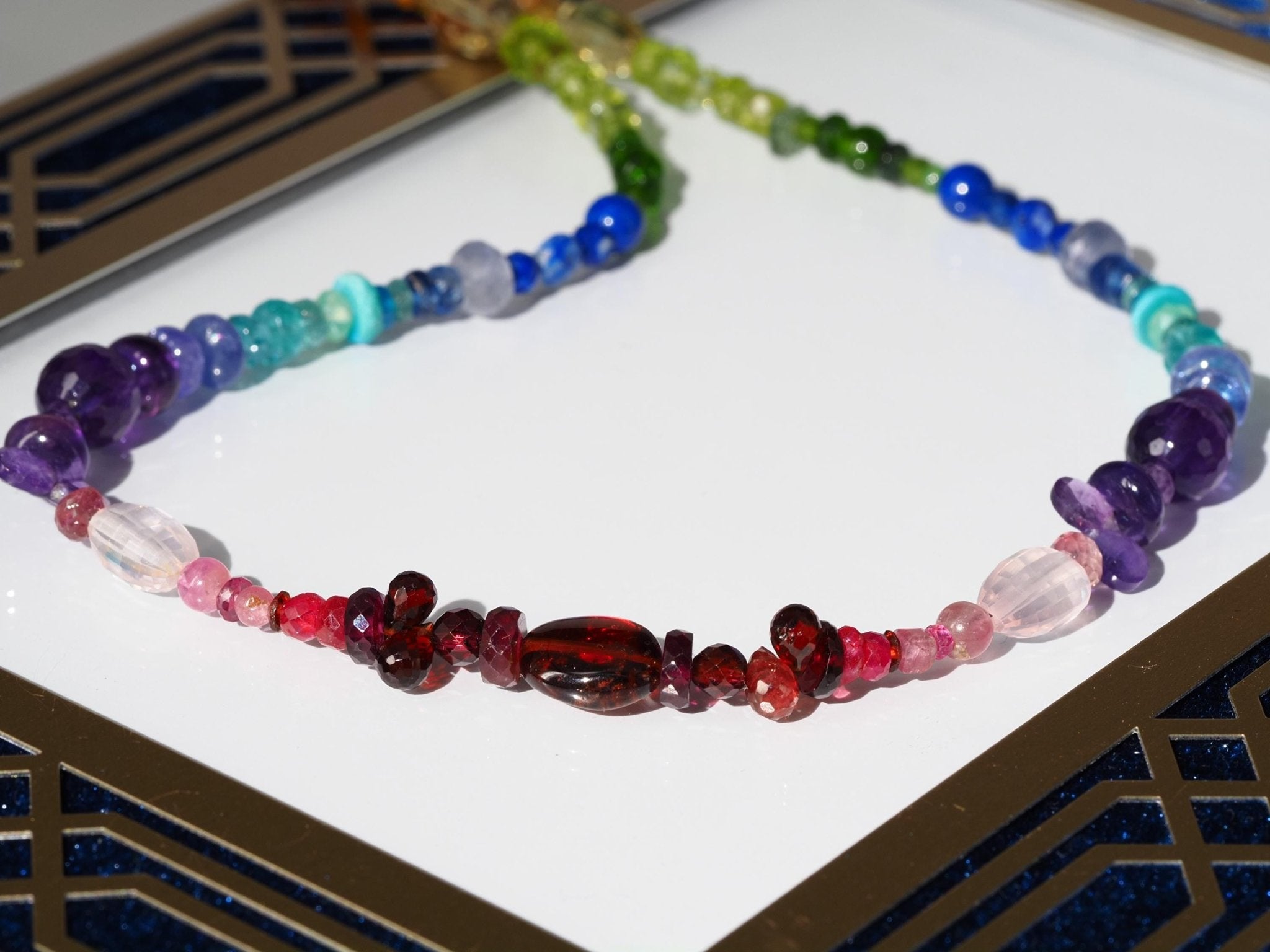 Bunte Edelstein Kette bunte farbenfrohe Energie