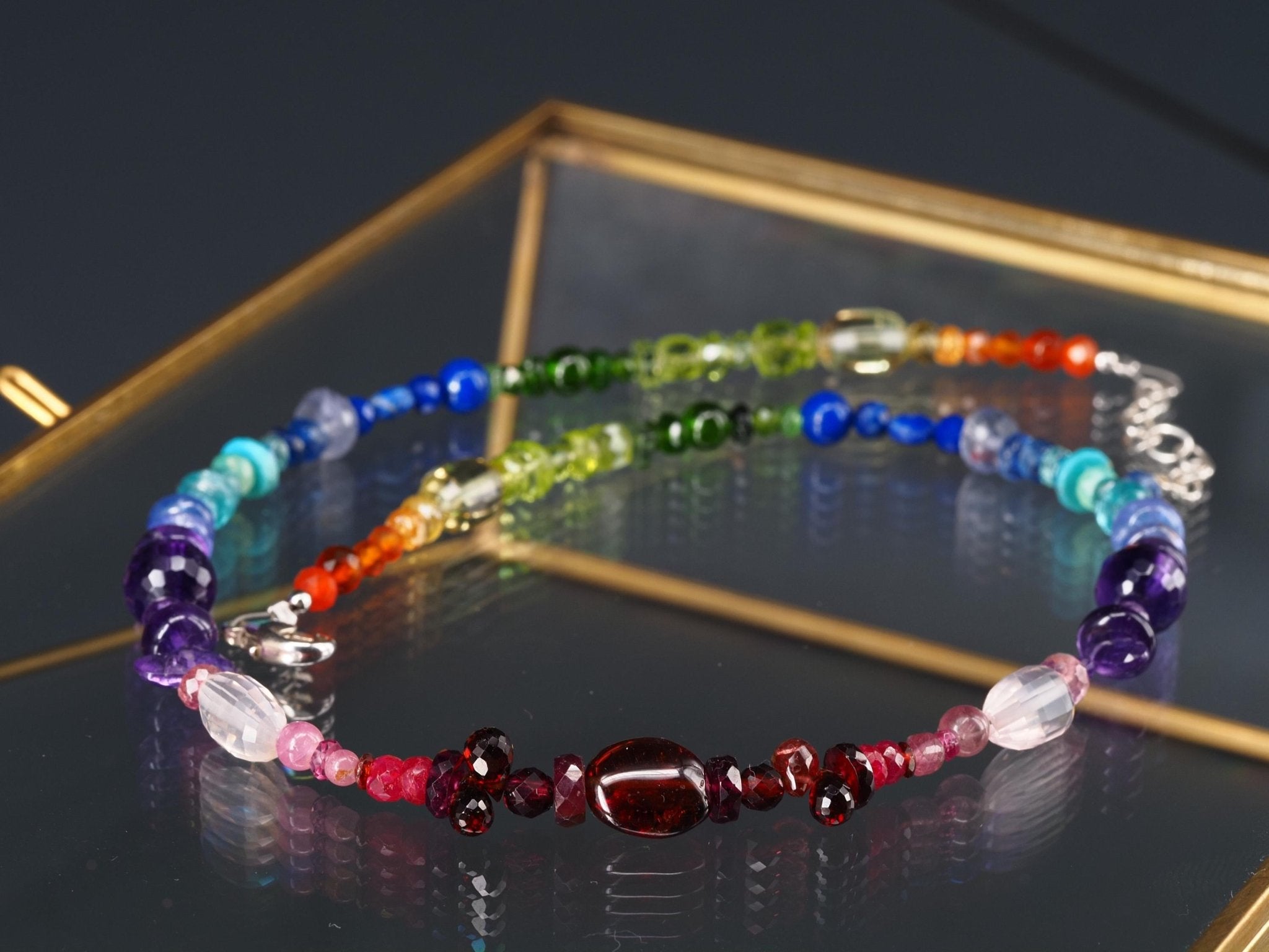 Bunte Edelstein Kette bunte farbenfrohe Energie