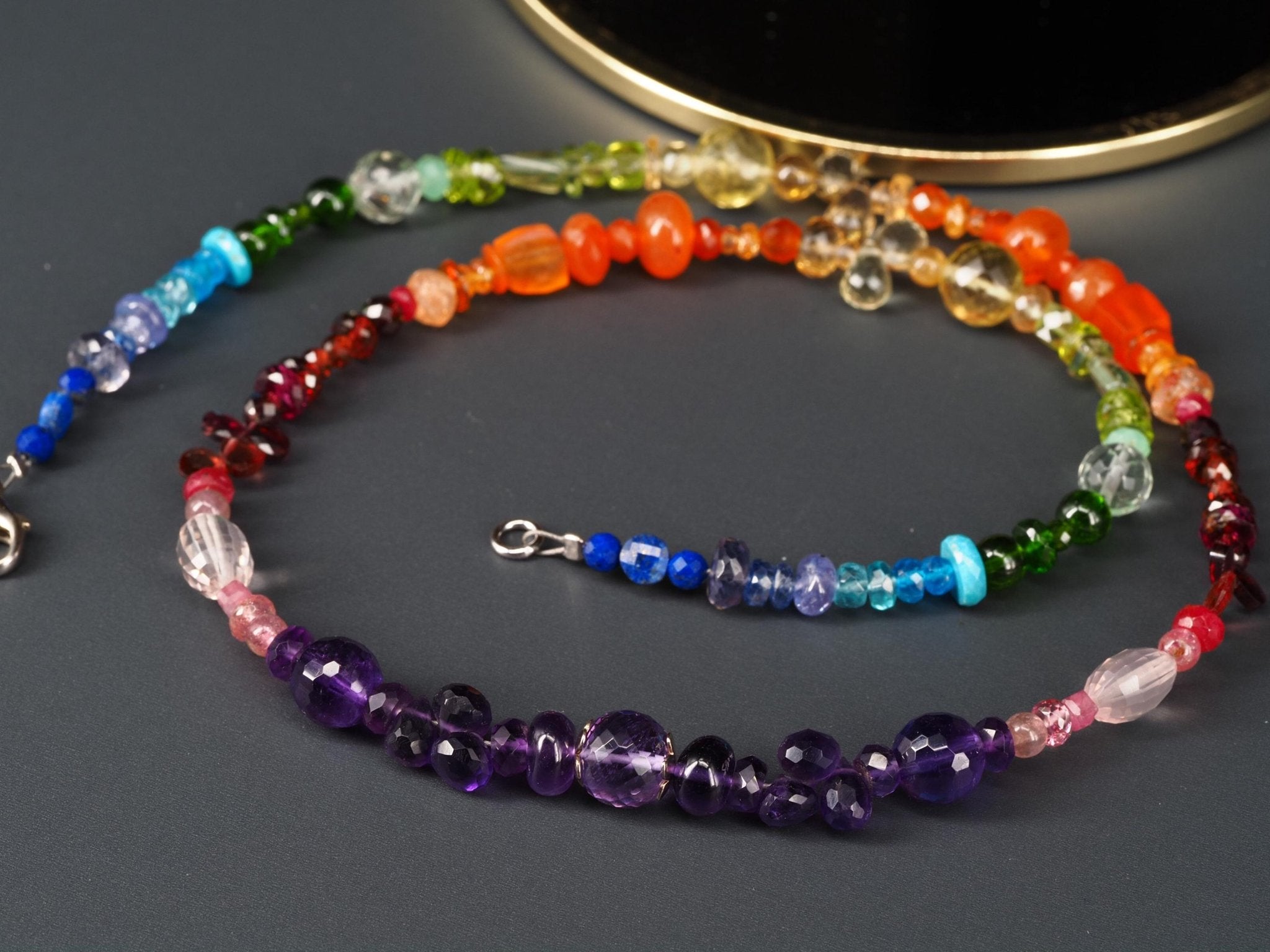 Bunte Edelstein Kette farbenfrohe Energie Chakra Halskette