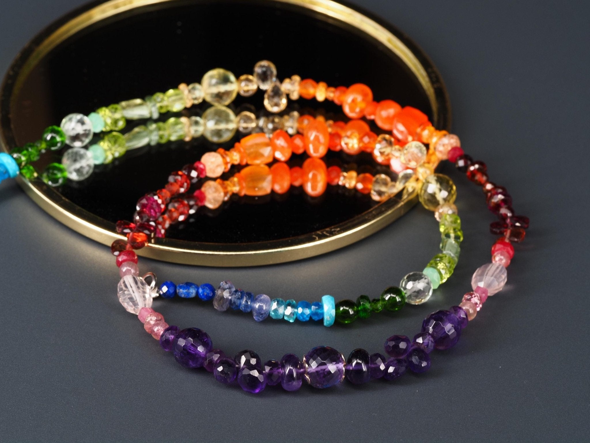 Bunte Edelstein Kette farbenfrohe Energie Chakra Halskette