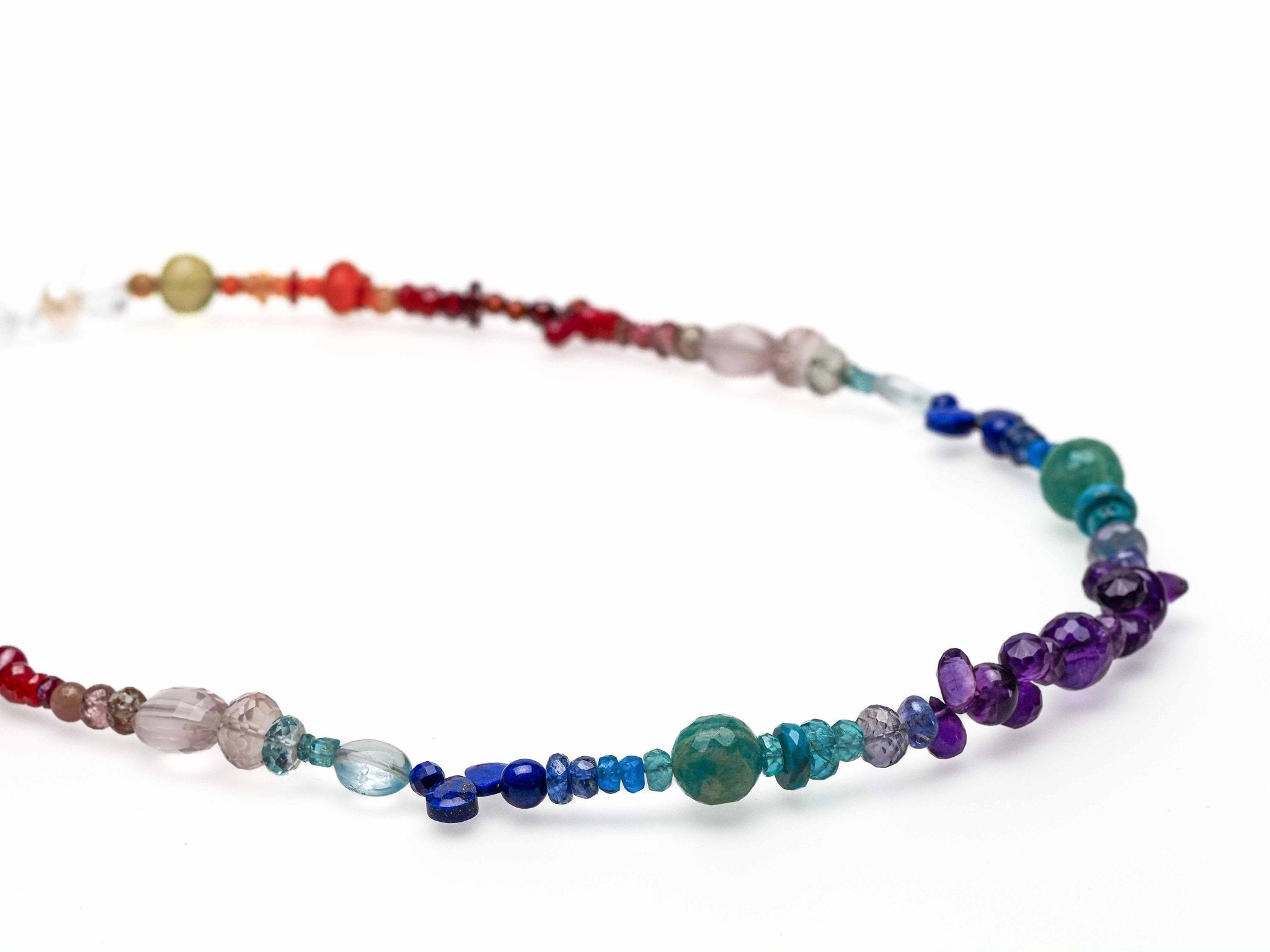 Bunte Edelstein Kette Länge Chakra Halskette
