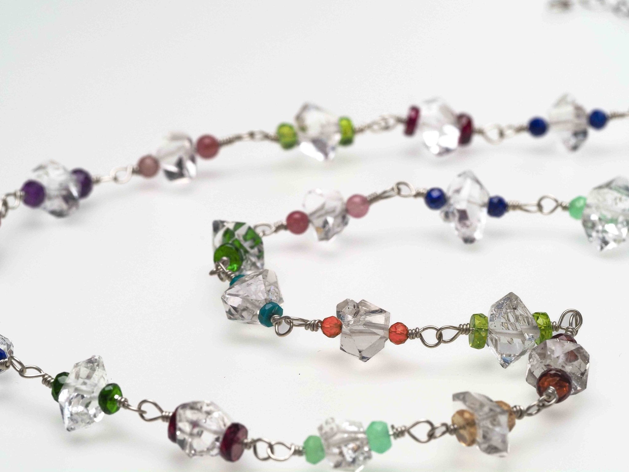 bunte Herkimer Diamant Rosenkranz Kette Turmalin Rubin