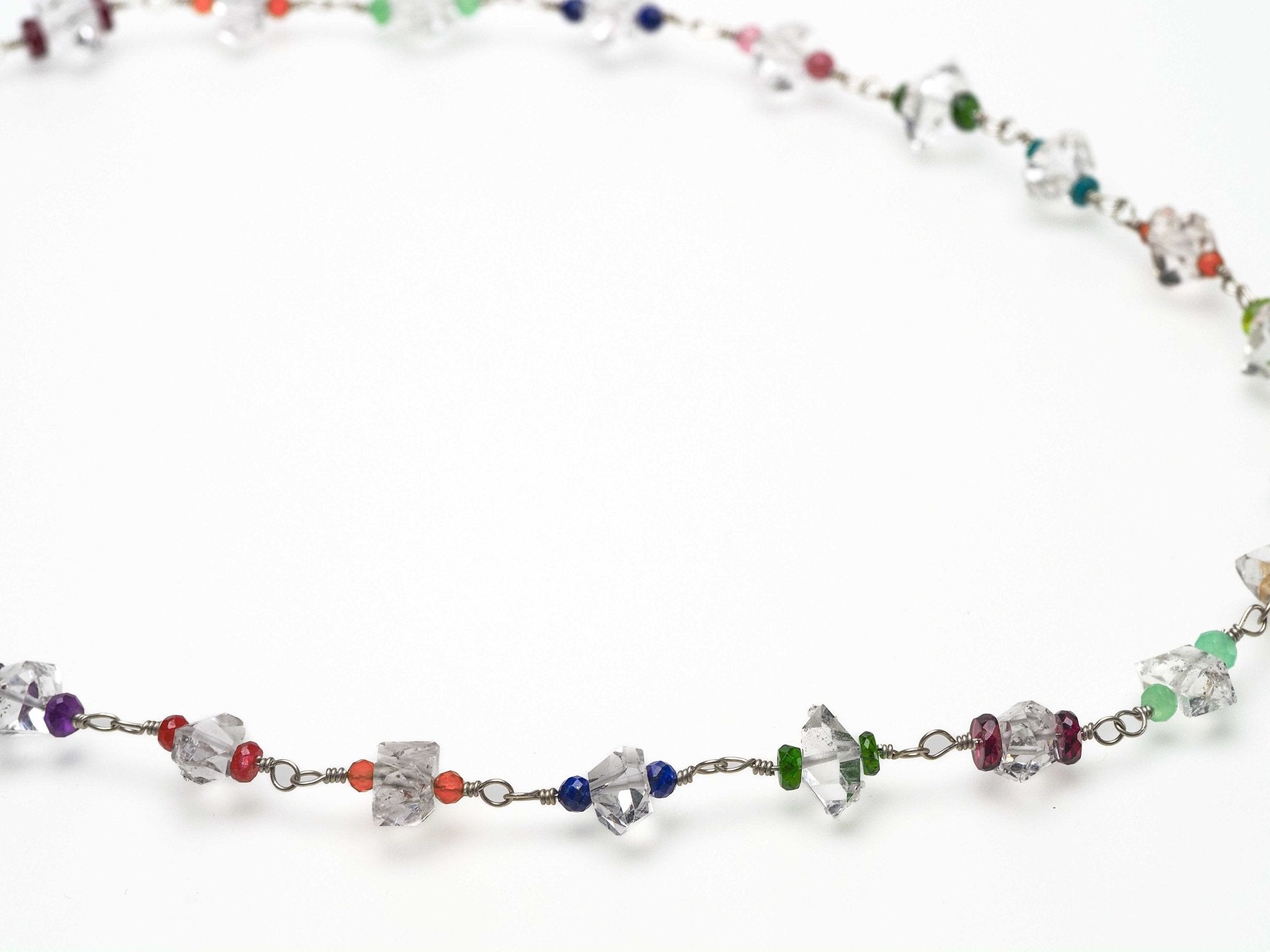 bunte Herkimer Diamant Rosenkranz Kette Turmalin Rubin