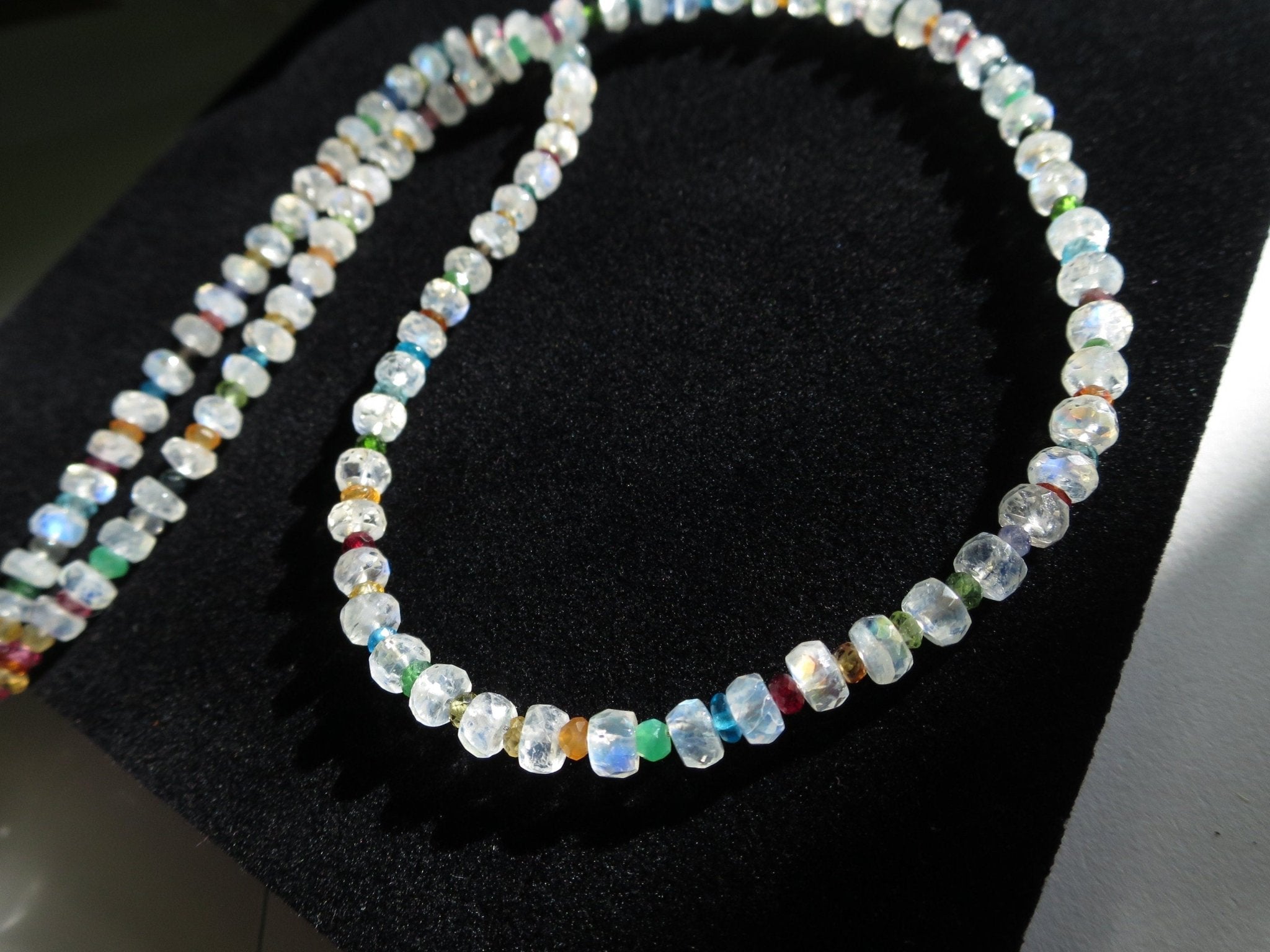 bunte Regenbogen Mondstein multi Edelstein Kette