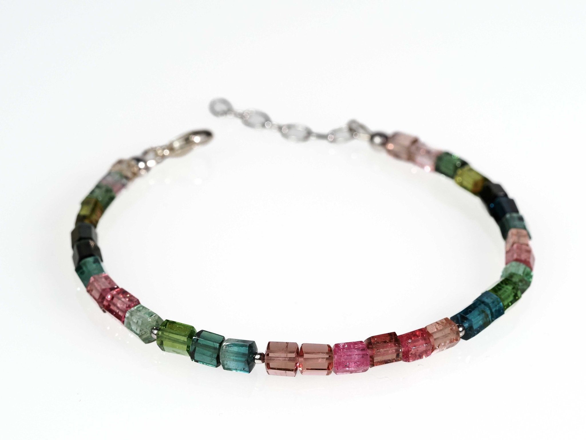 Buntes Turmalin Armband – farbenfroh mit Silberverschluss