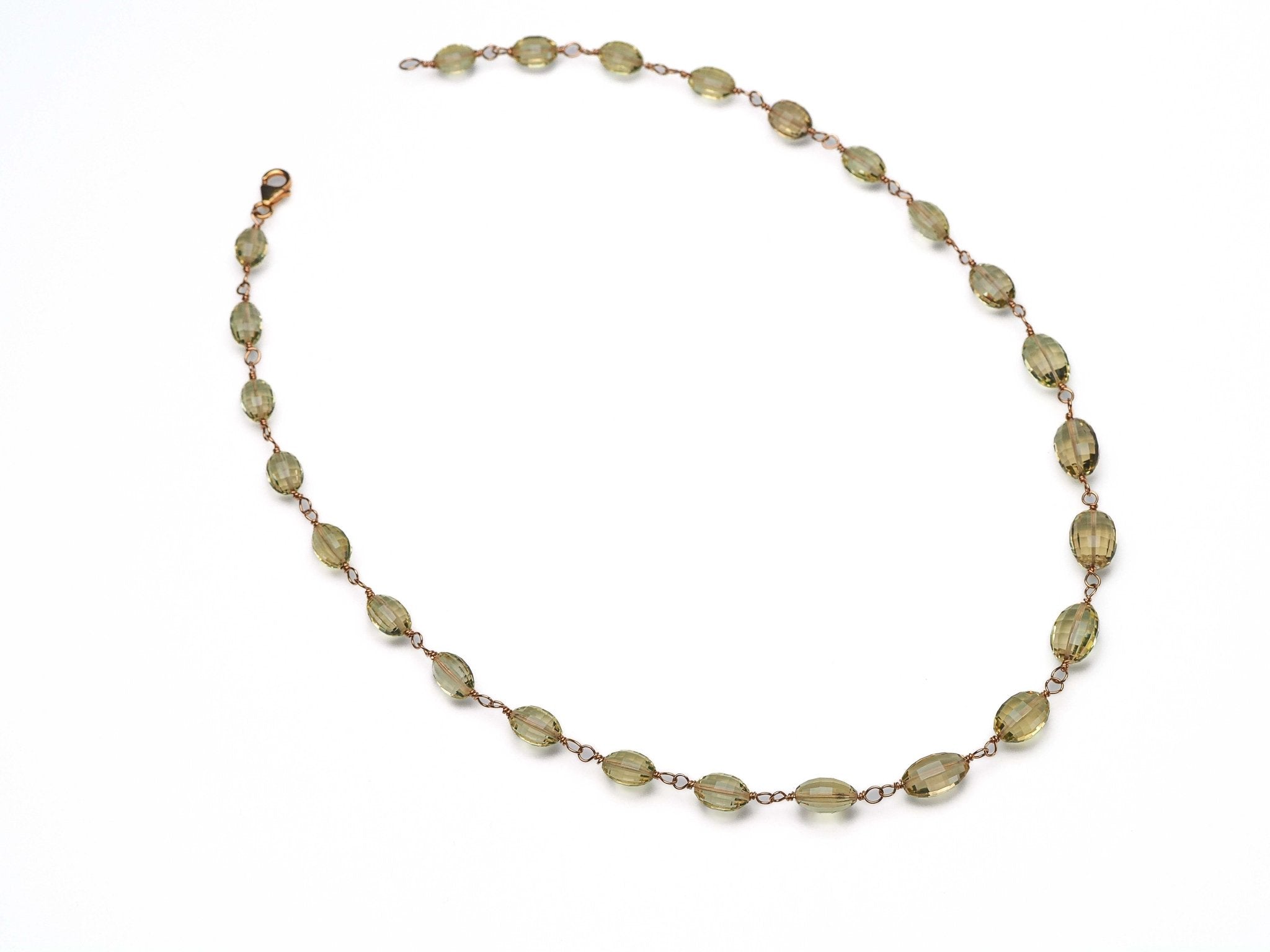 Citrin Rosenkranz Kette Lemon Quarz goldfilled Draht