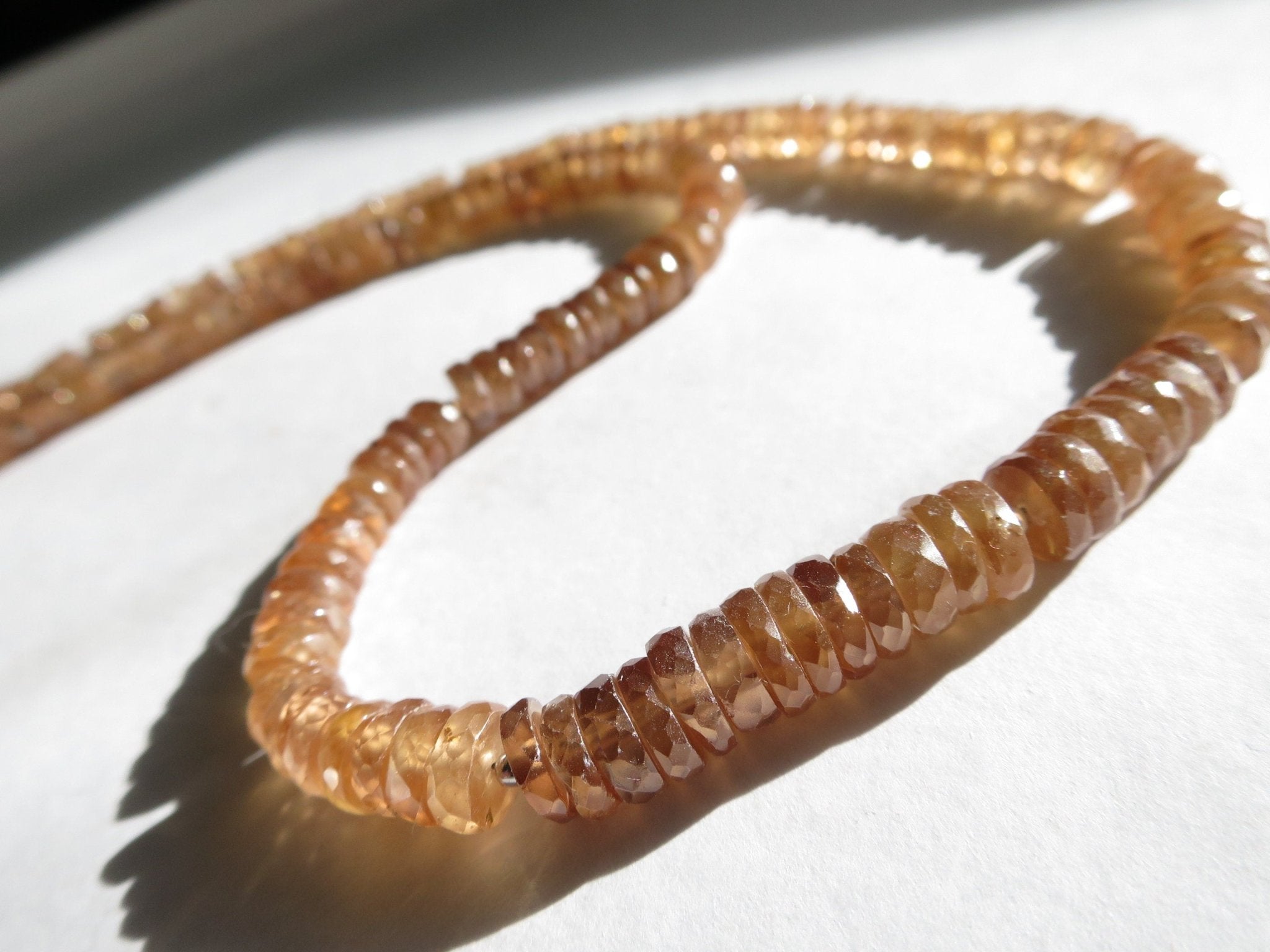 echte Zirkon Kette champagnerfarben Natur Edelstein