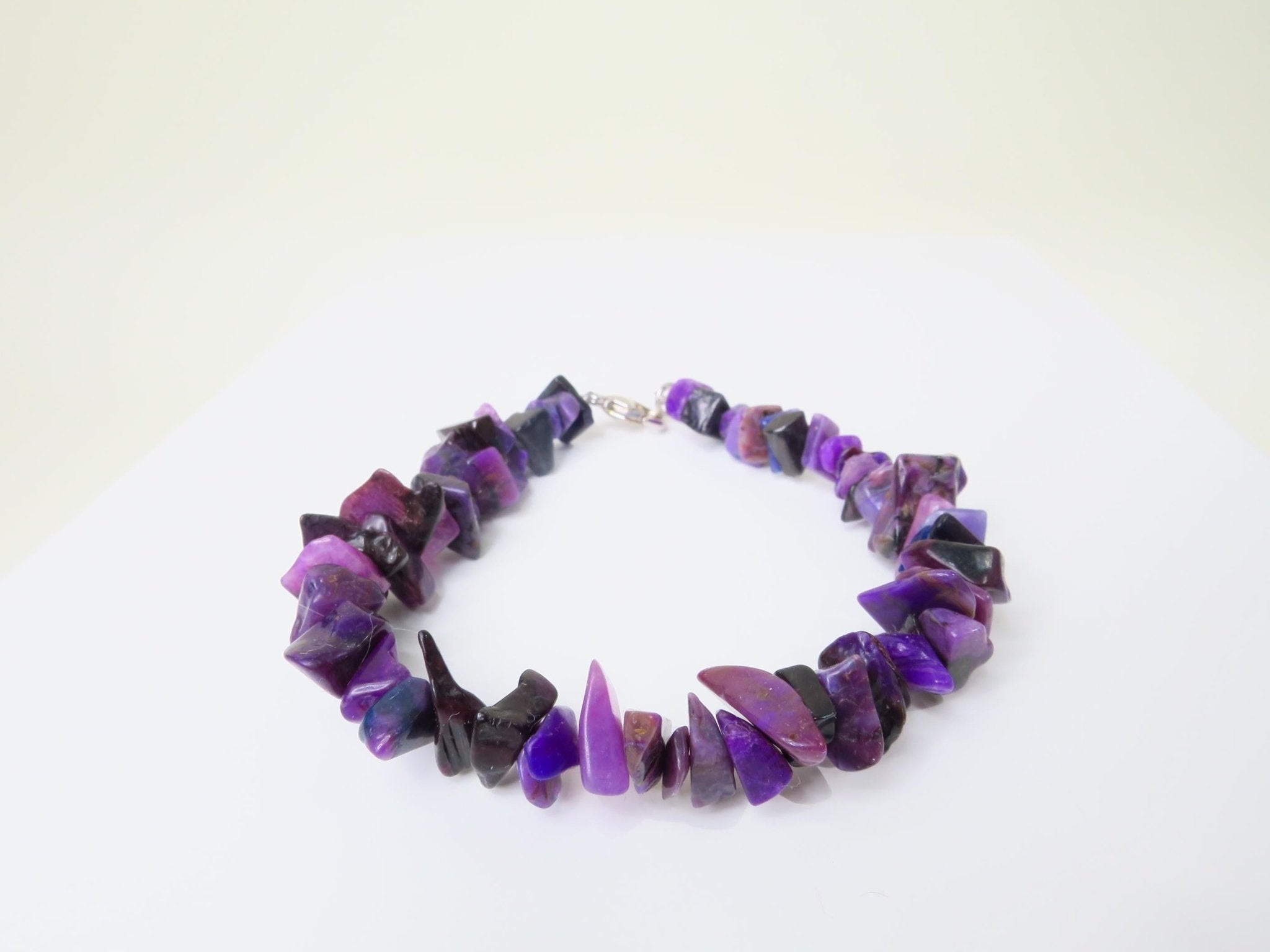 Echtes Sugilith Armband Splitter unbehandelt Sterling Silber