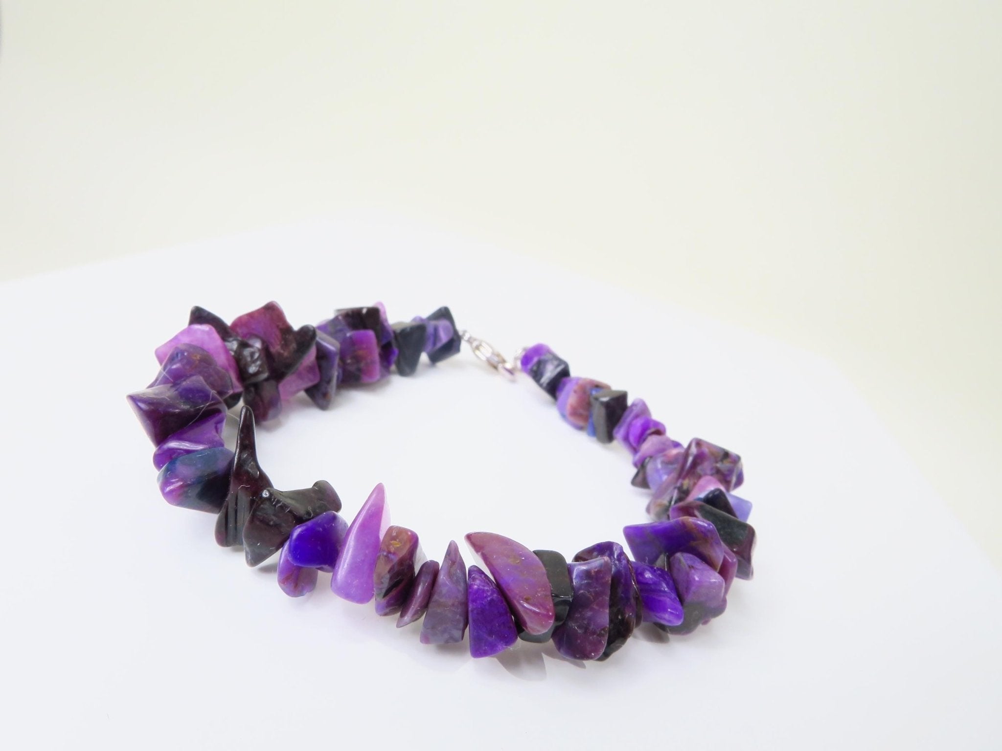 Echtes Sugilith Armband Splitter unbehandelt Sterling Silber