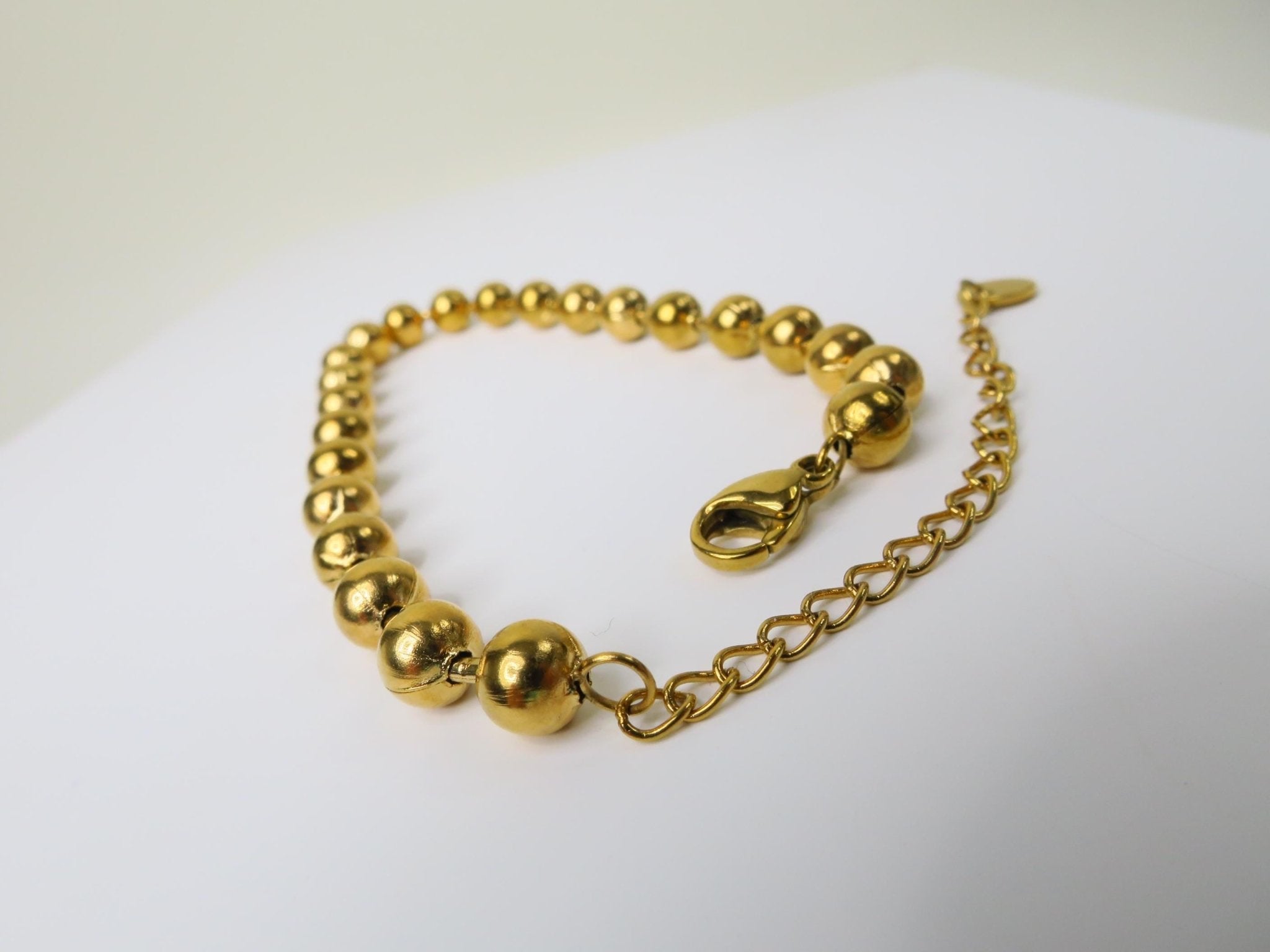 Edelstahl Kugel Armband 18 Karat PVD Gold beschichteten Edelstahl