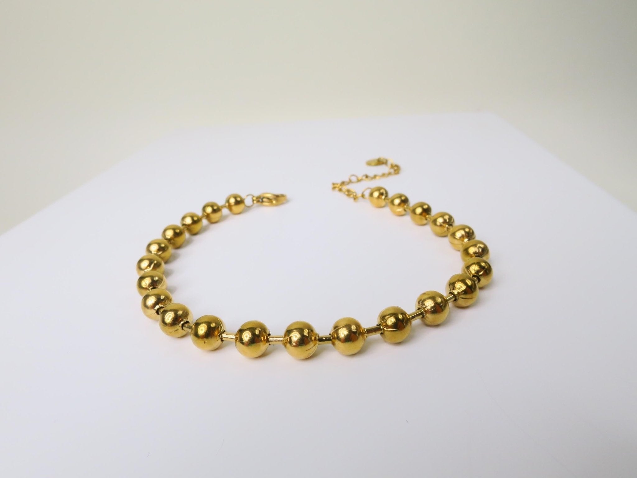 Edelstahl Kugel Armband 18 Karat PVD Gold beschichteten Edelstahl