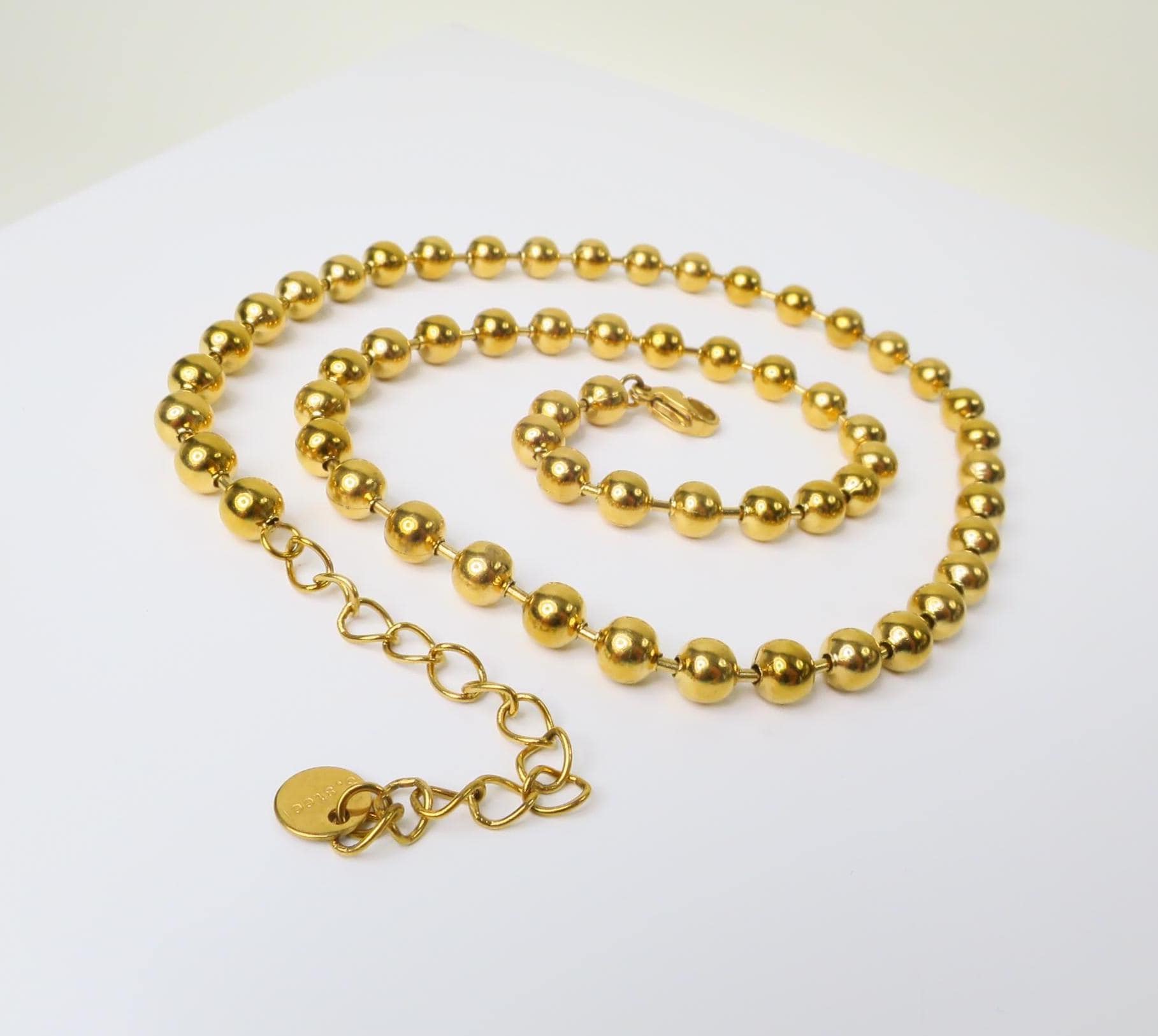 Edelstahl Kugel Kette 18 Karat PVD Gold beschichteten Edelstahl