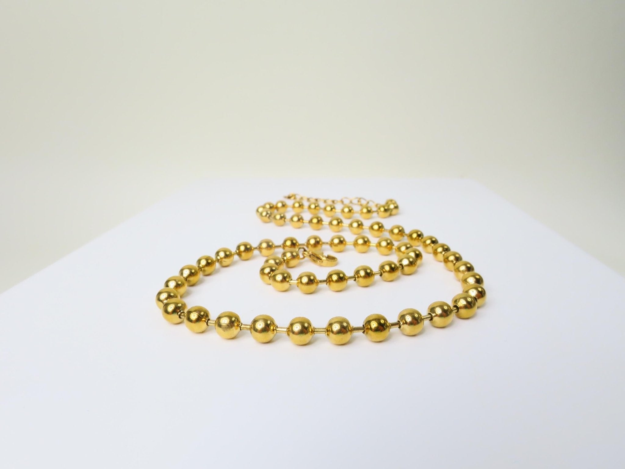 Edelstahl Kugel Kette 18 Karat PVD Gold beschichteten Edelstahl