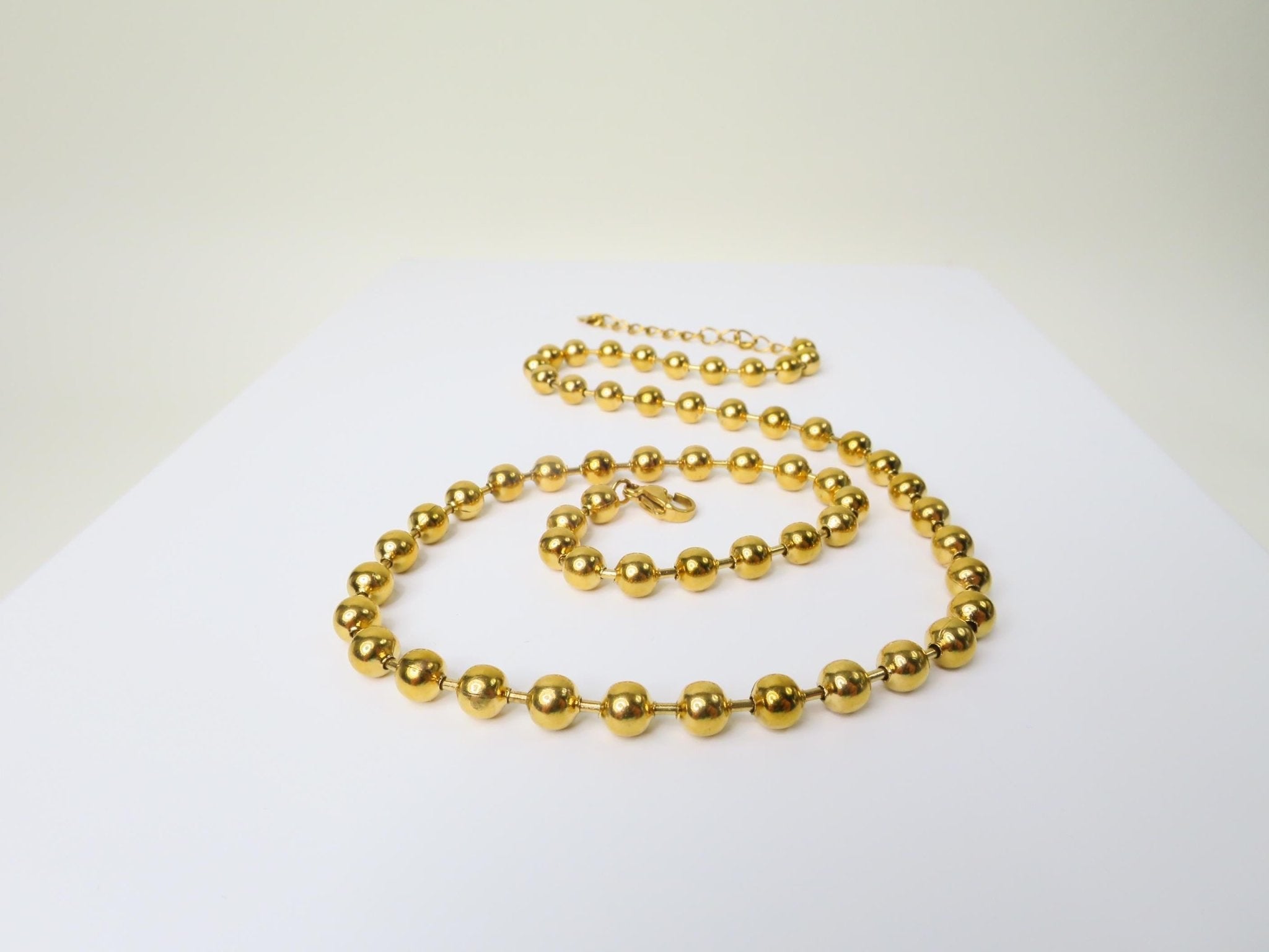 Edelstahl Kugel Kette 18 Karat PVD Gold beschichteten Edelstahl