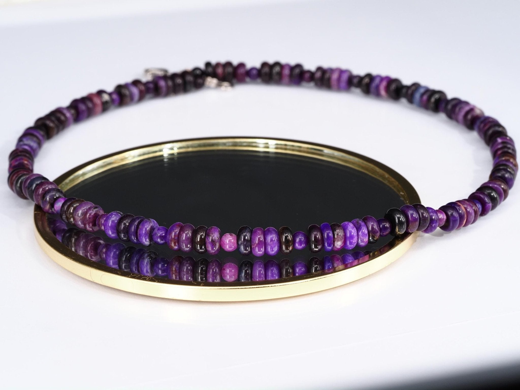 Fantastische echte Sugilith Edelsteinkette – seltene Naturqualität aus Südafrika