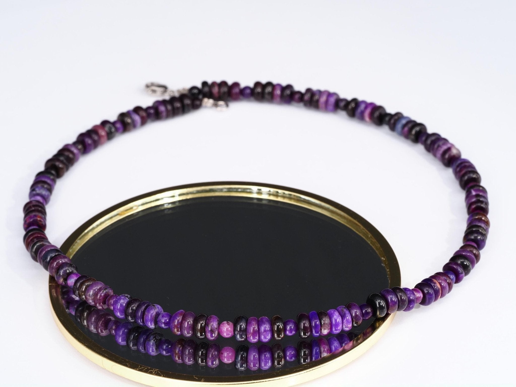 Fantastische echte Sugilith Edelsteinkette – seltene Naturqualität aus Südafrika