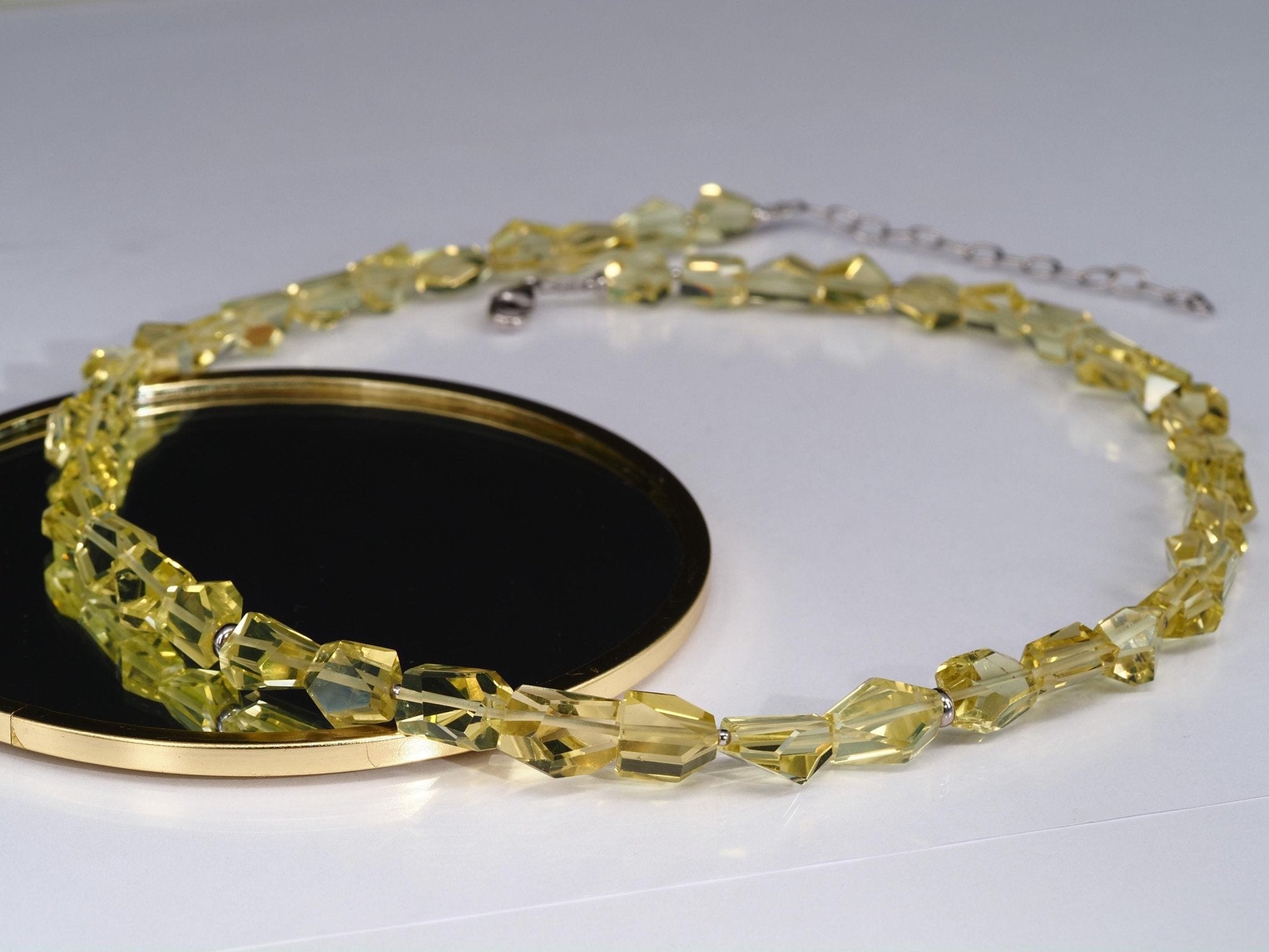Fantastische Lemon Quarz Kette – facettierte Edelsteinperlen mit intensivem Funkeln