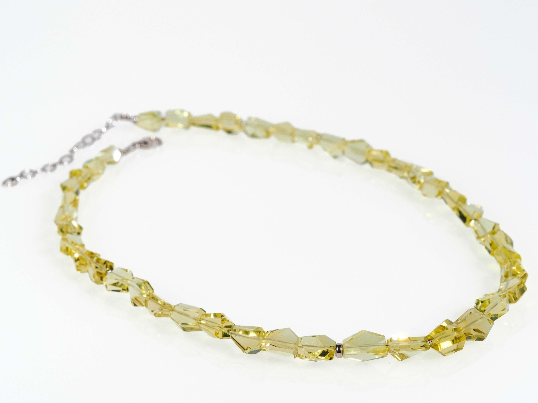 Fantastische Lemon Quarz Kette – facettierte Edelsteinperlen mit intensivem Funkeln