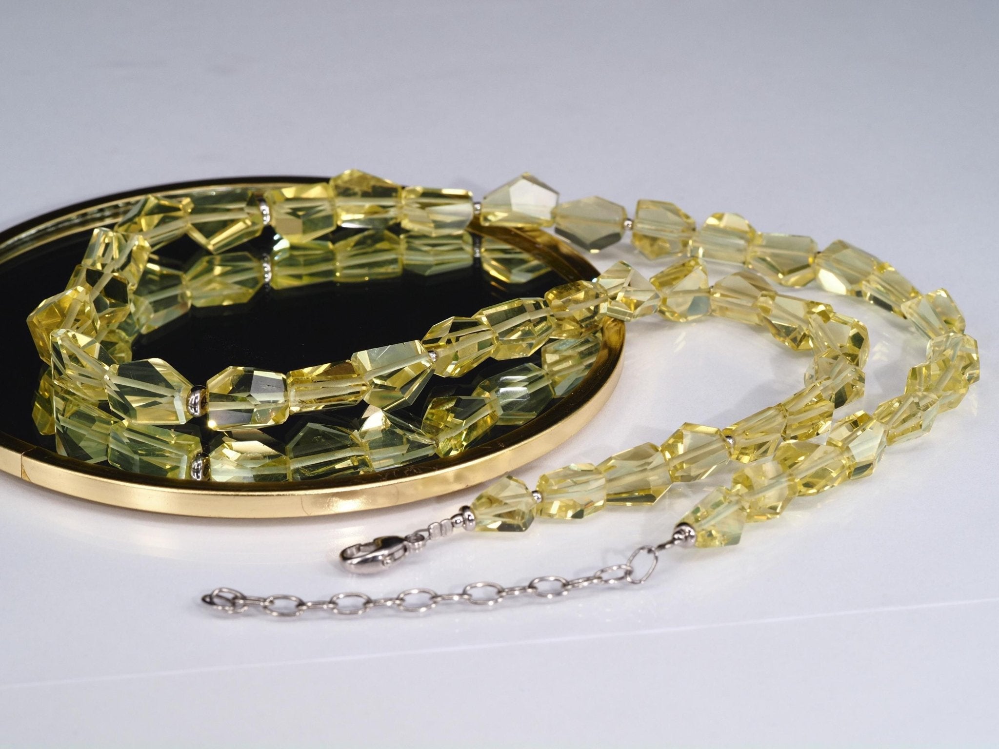 Fantastische Lemon Quarz Kette – facettierte Edelsteinperlen mit intensivem Funkeln
