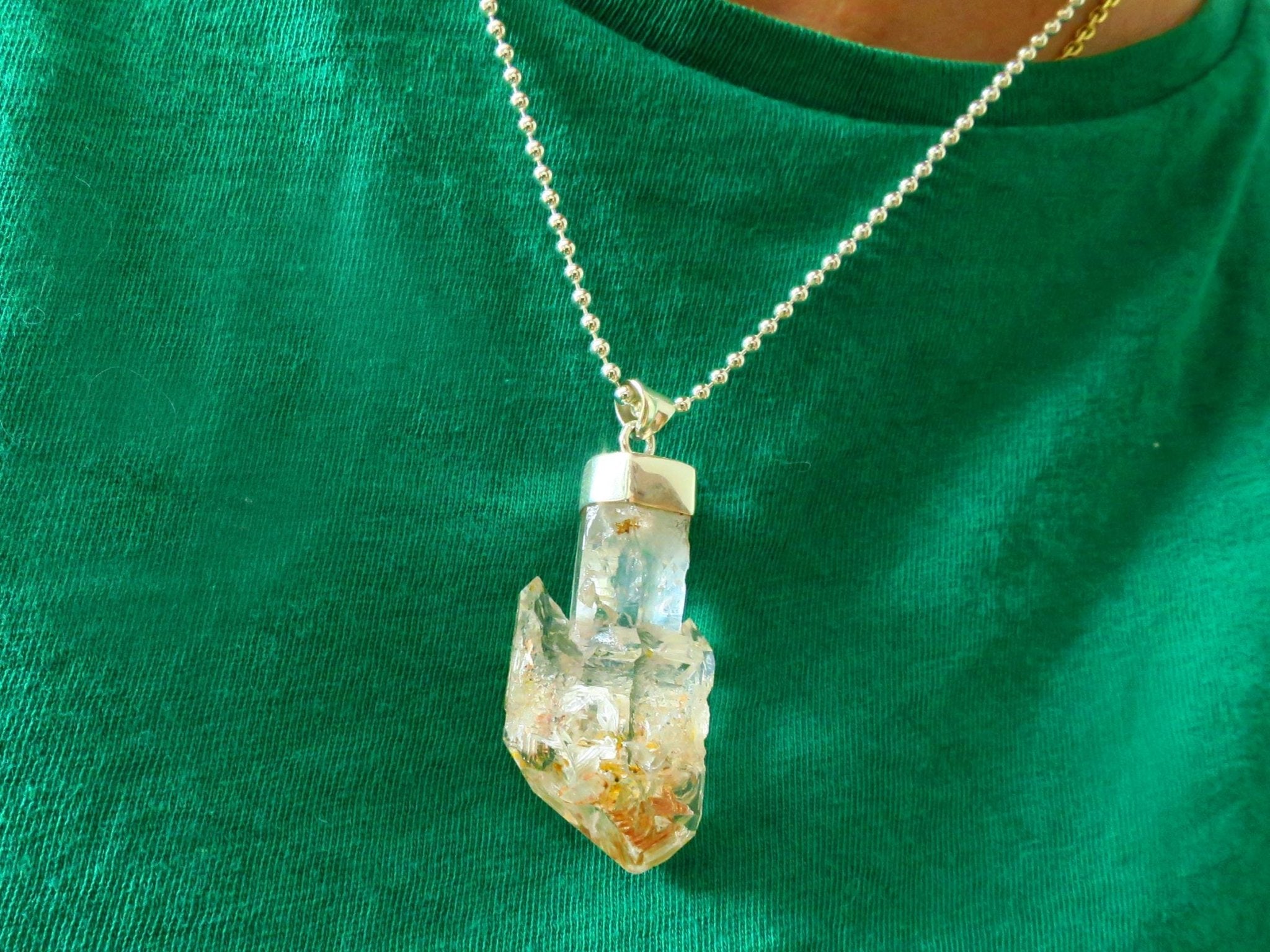 Firefly Petroleum Zepter Quarz Anhänger 925 Silber