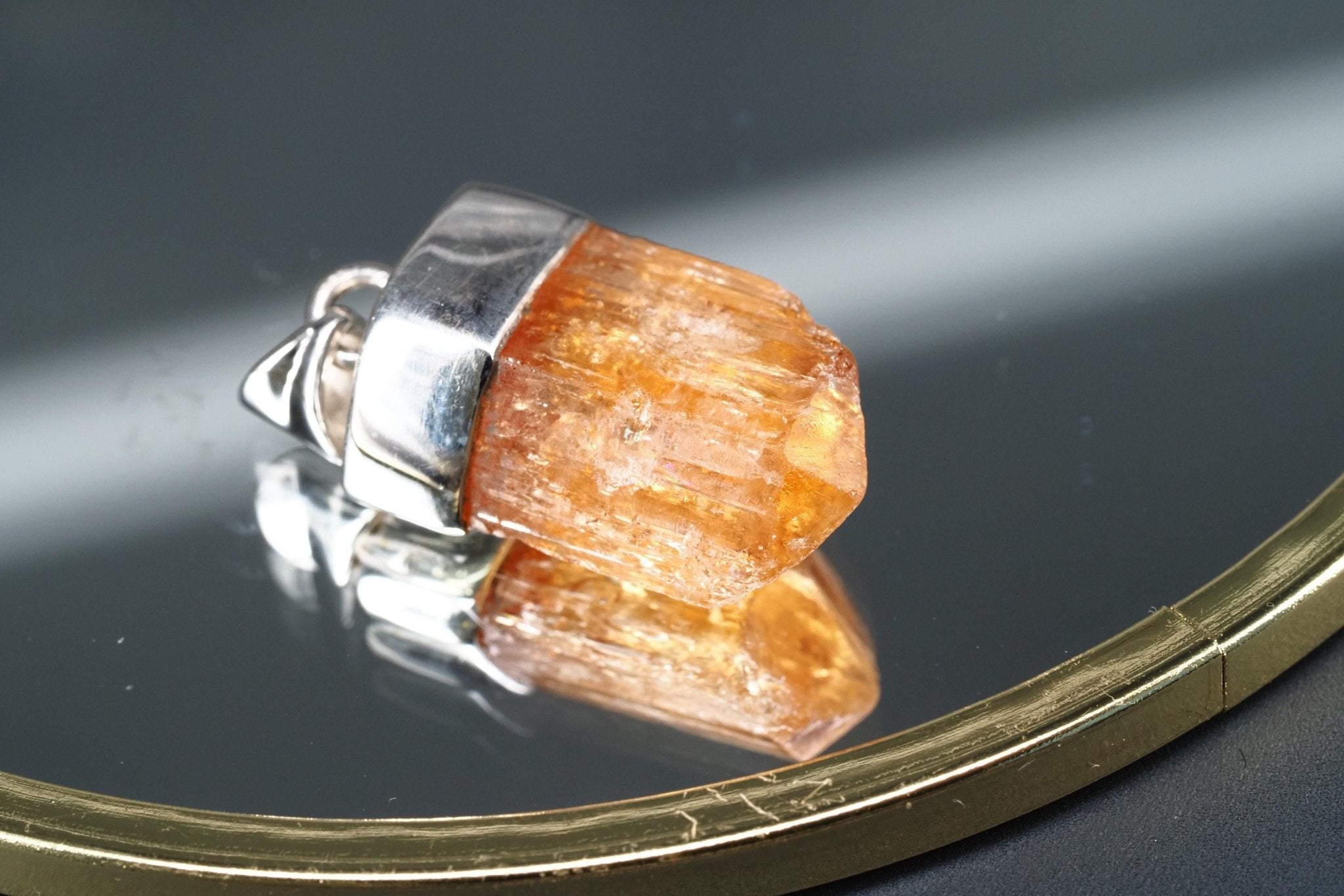 Gold Topas Anhänger Silber Brasilien 29mm Länge