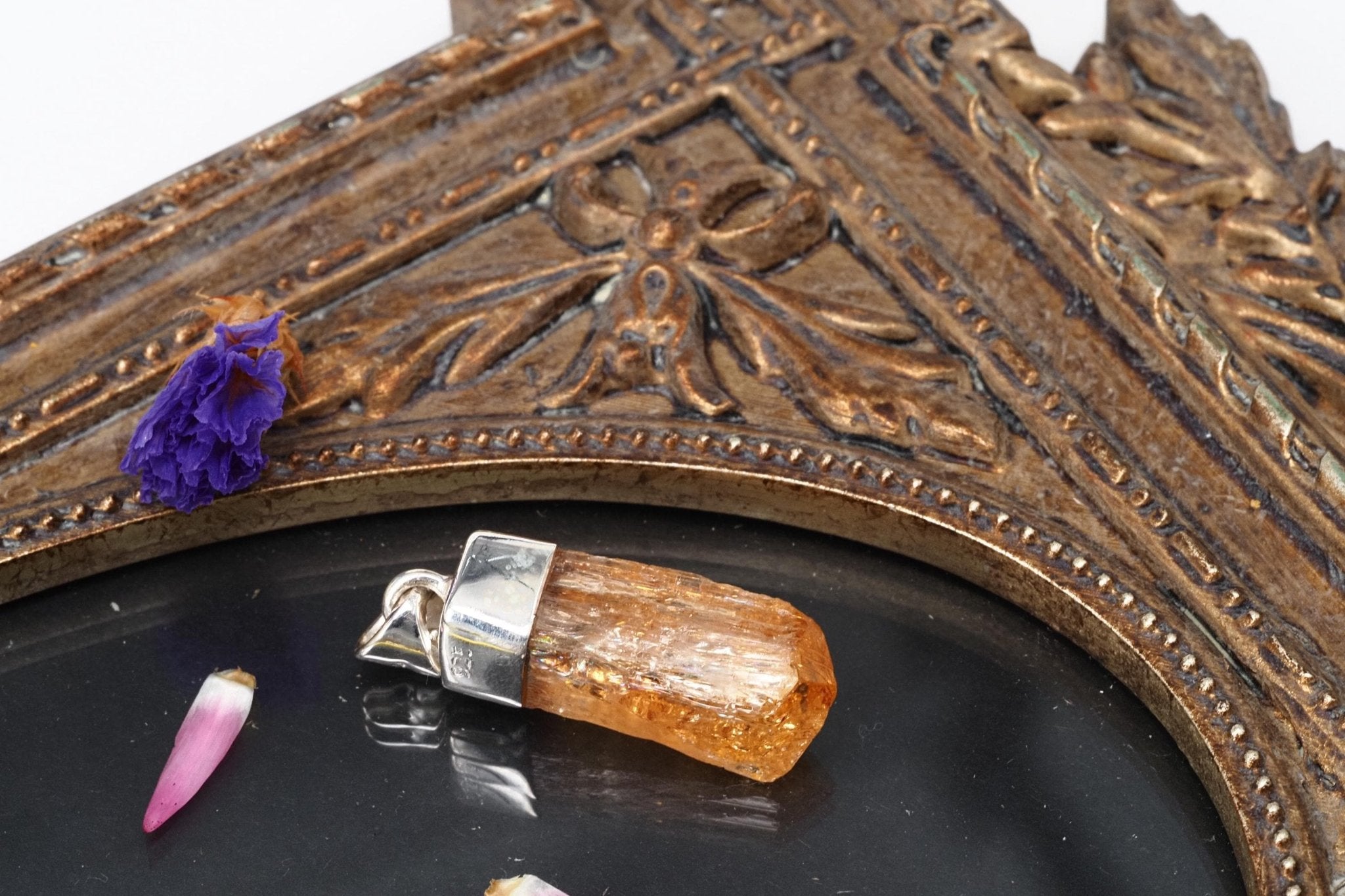 Gold Topas Anhänger Silber Brasilien 30,9mm Länge