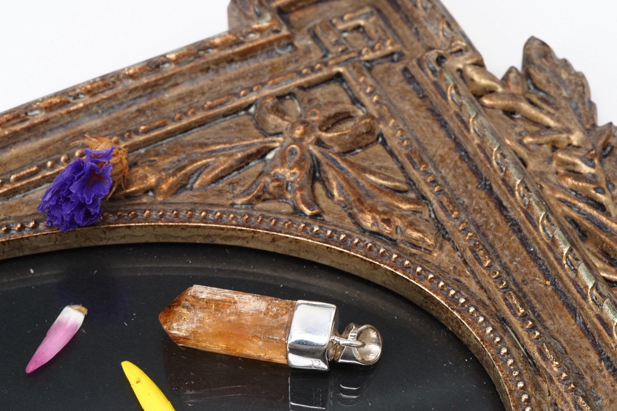 Gold Topas Anhänger Silber Brasilien 30,9mm Länge