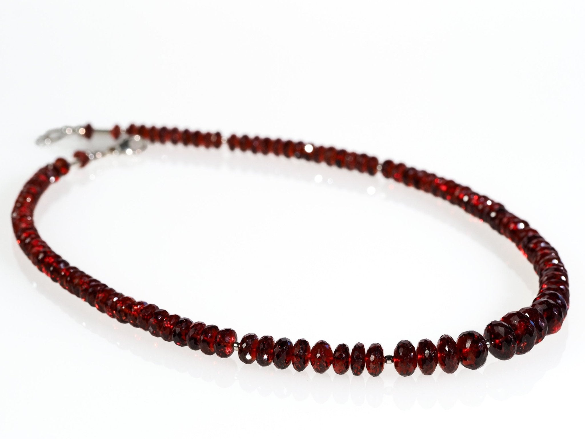 Granat Kette 925er Silber intensiv rot