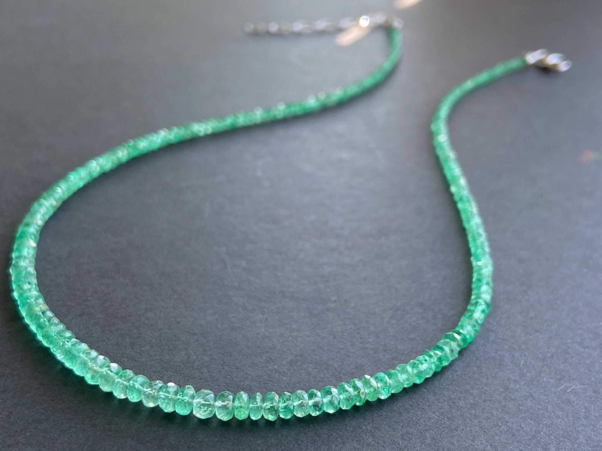 Grüne Smaragd Kette 925 Silber Afrika Natur Smaragd Äthiopien echte Edelstein Halskette