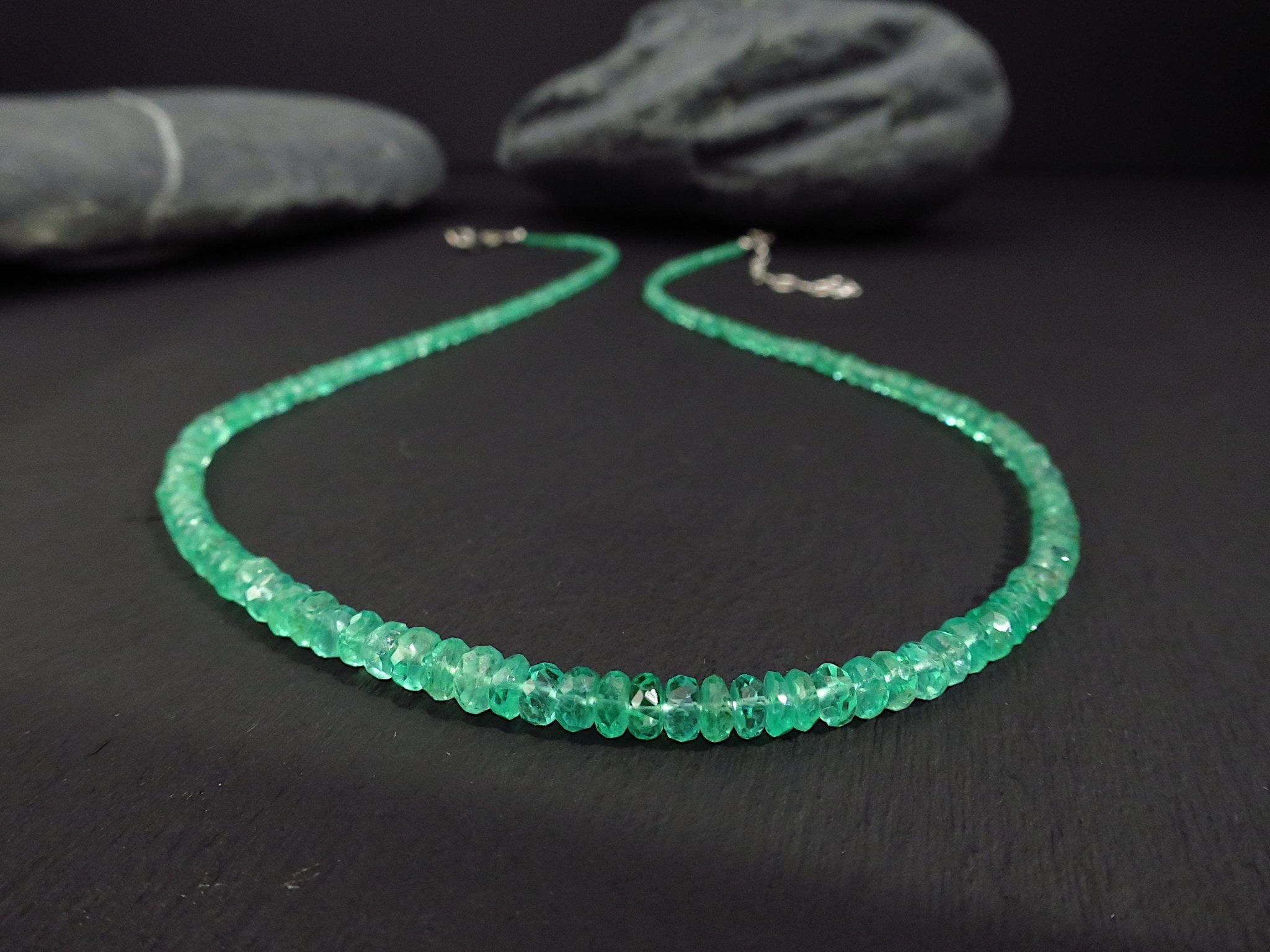 Grüne Smaragd Kette 925 Silber Afrika Natur Smaragd Äthiopien echte Edelstein Halskette