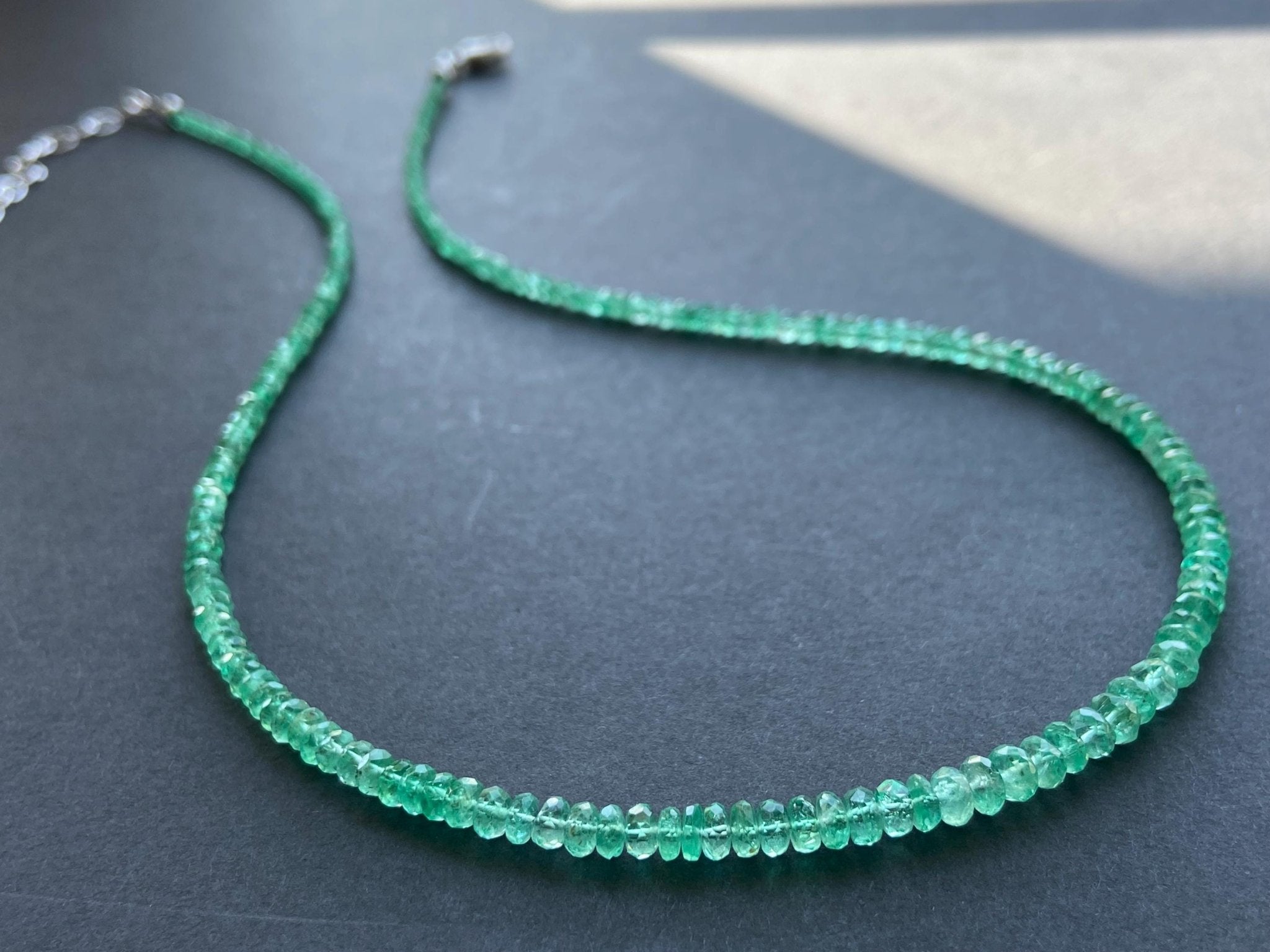 Grüne Smaragd Kette 925 Silber Afrika Natur Smaragd Äthiopien echte Edelstein Halskette