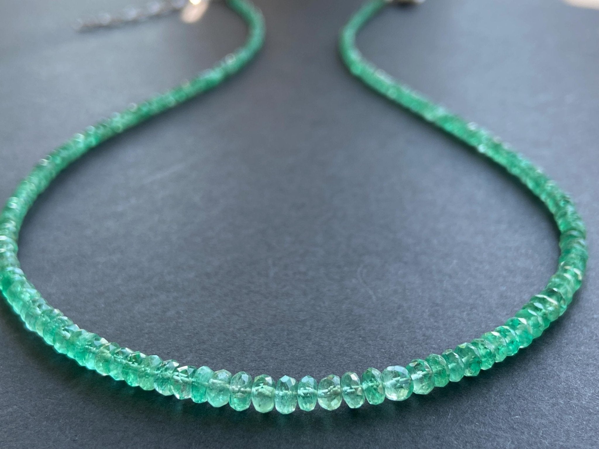 Grüne Smaragd Kette 925 Silber Afrika Natur Smaragd Äthiopien echte Edelstein Halskette