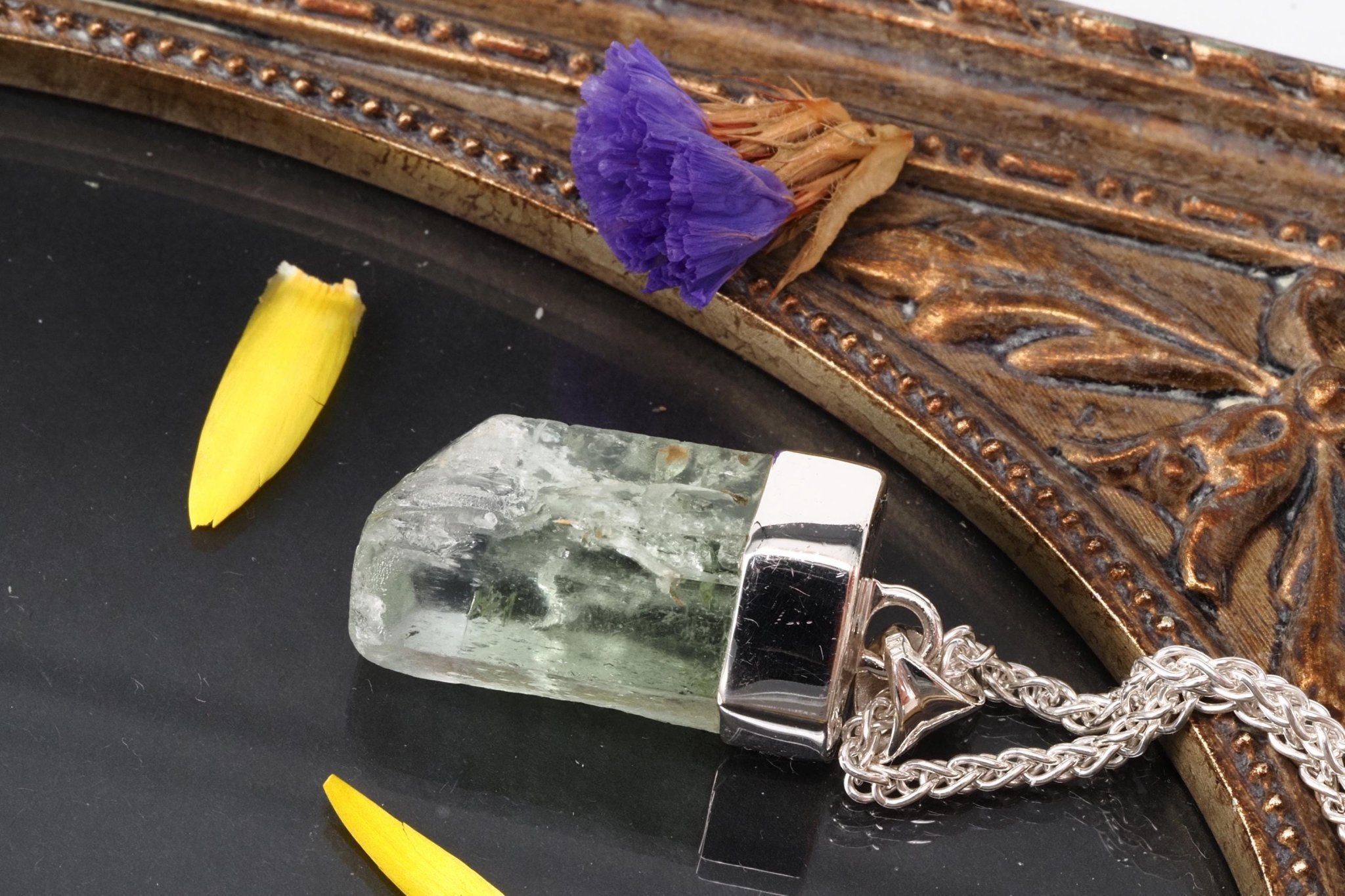 Heliodor Anhänger Silber Brasilien 33mm Länge mit Öse