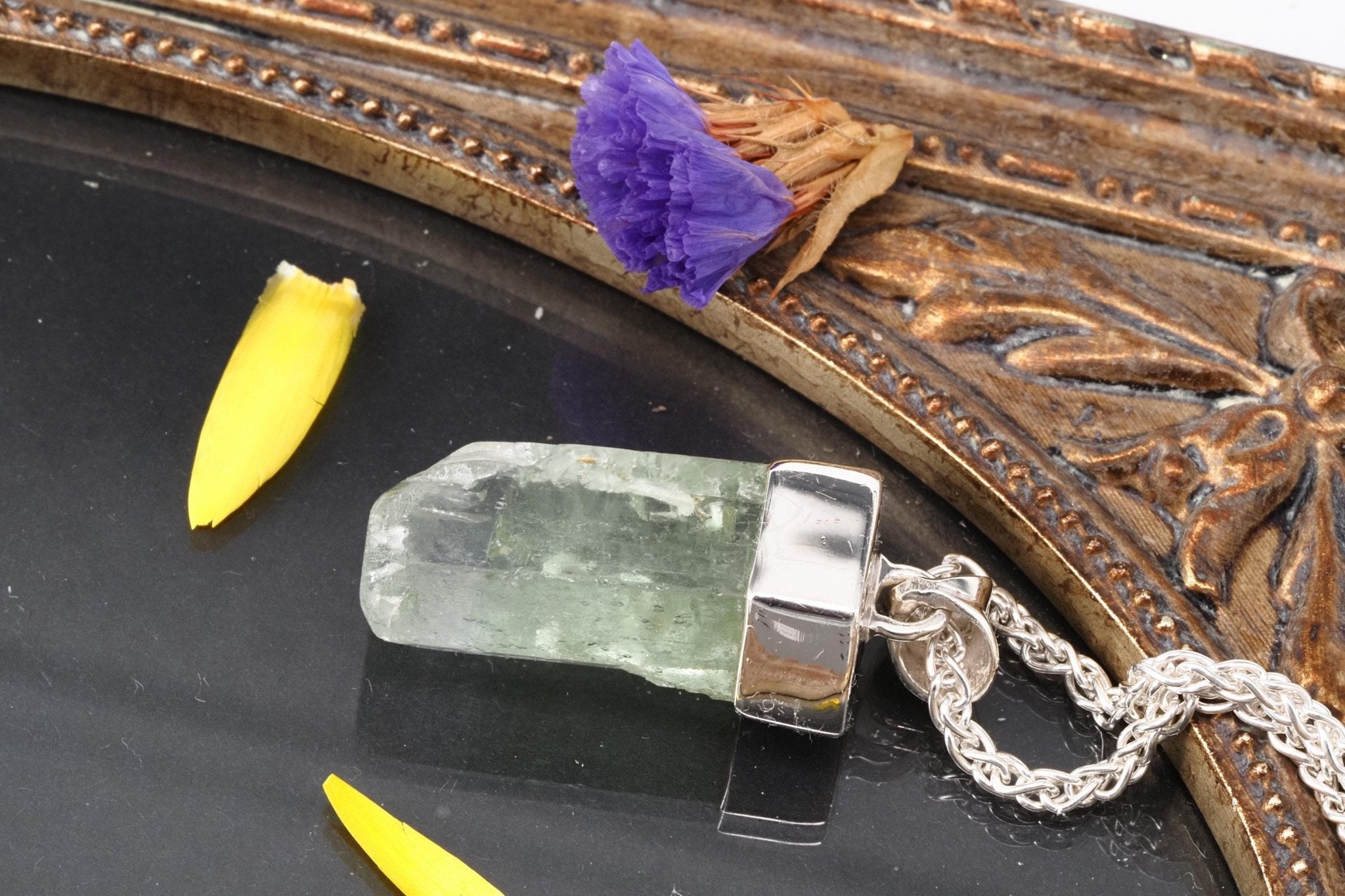 Heliodor Anhänger Silber Brasilien 33mm Länge mit Öse