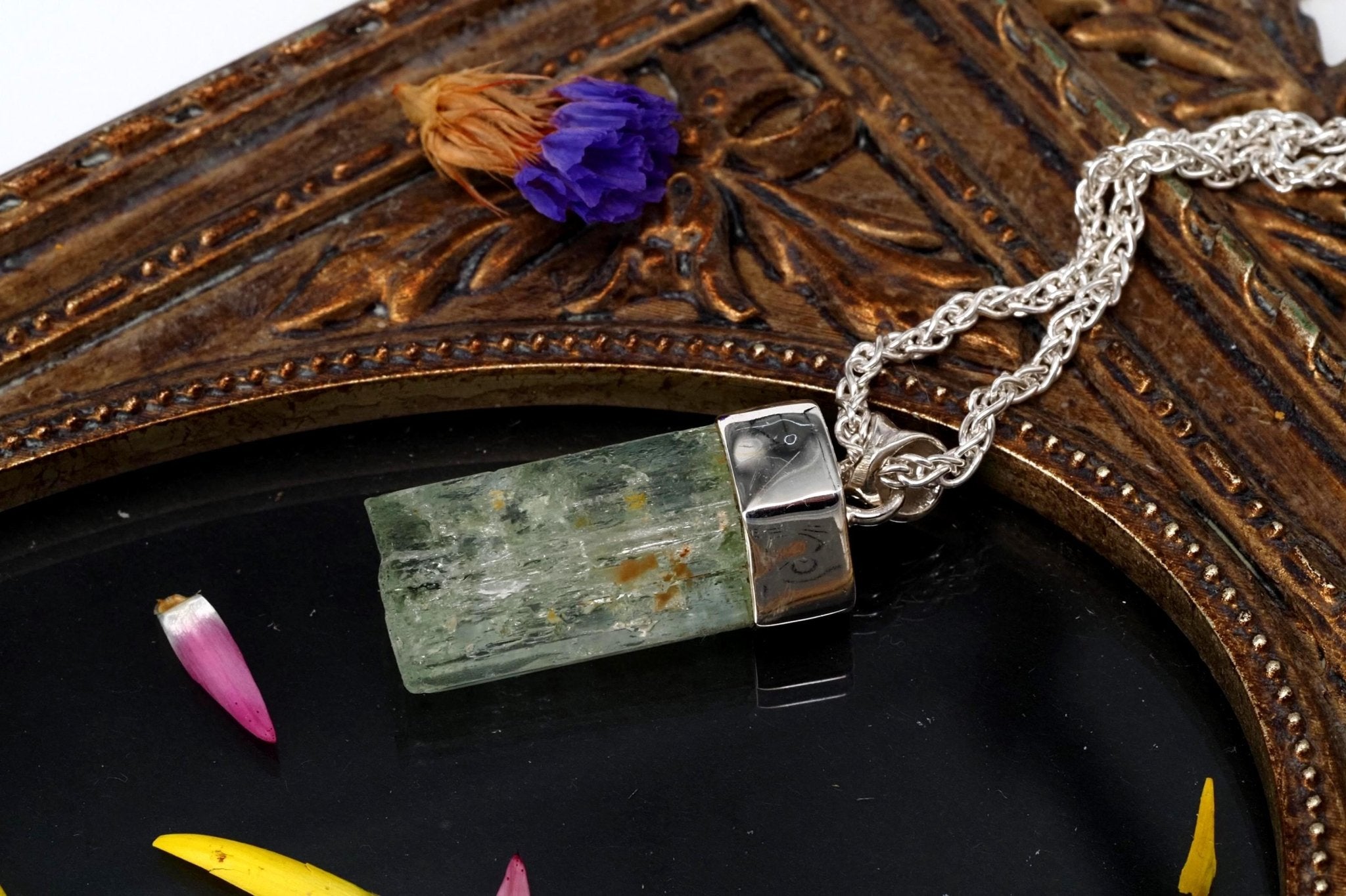 Heliodor Anhänger Silber Brasilien 36mm Länge mit Öse