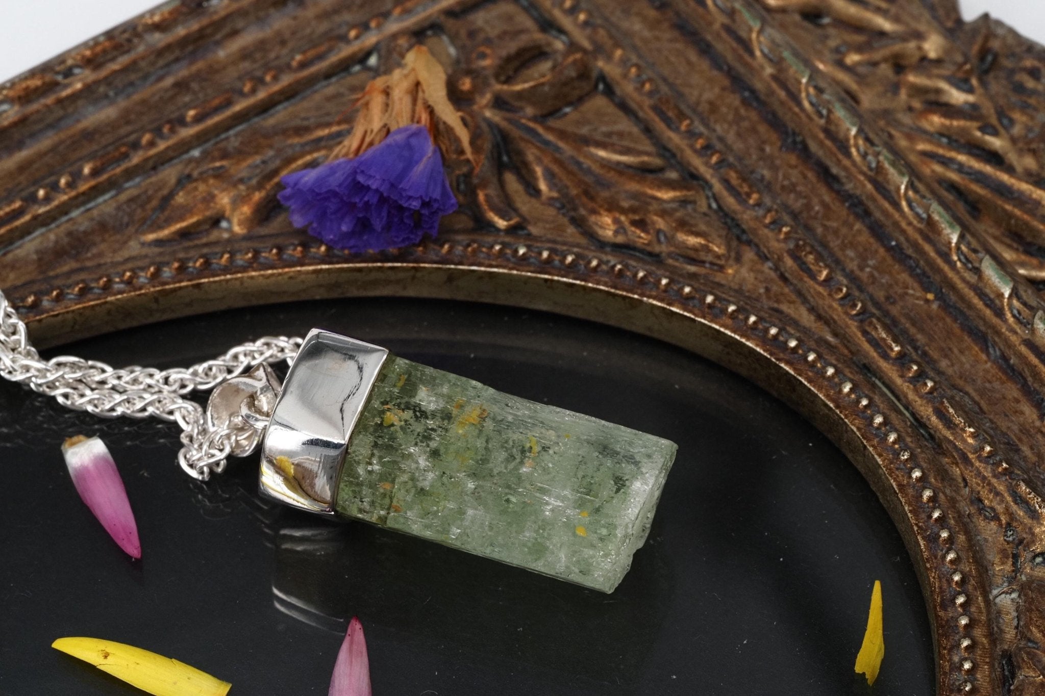 Heliodor Anhänger Silber Brasilien 37mm Länge mit Öse