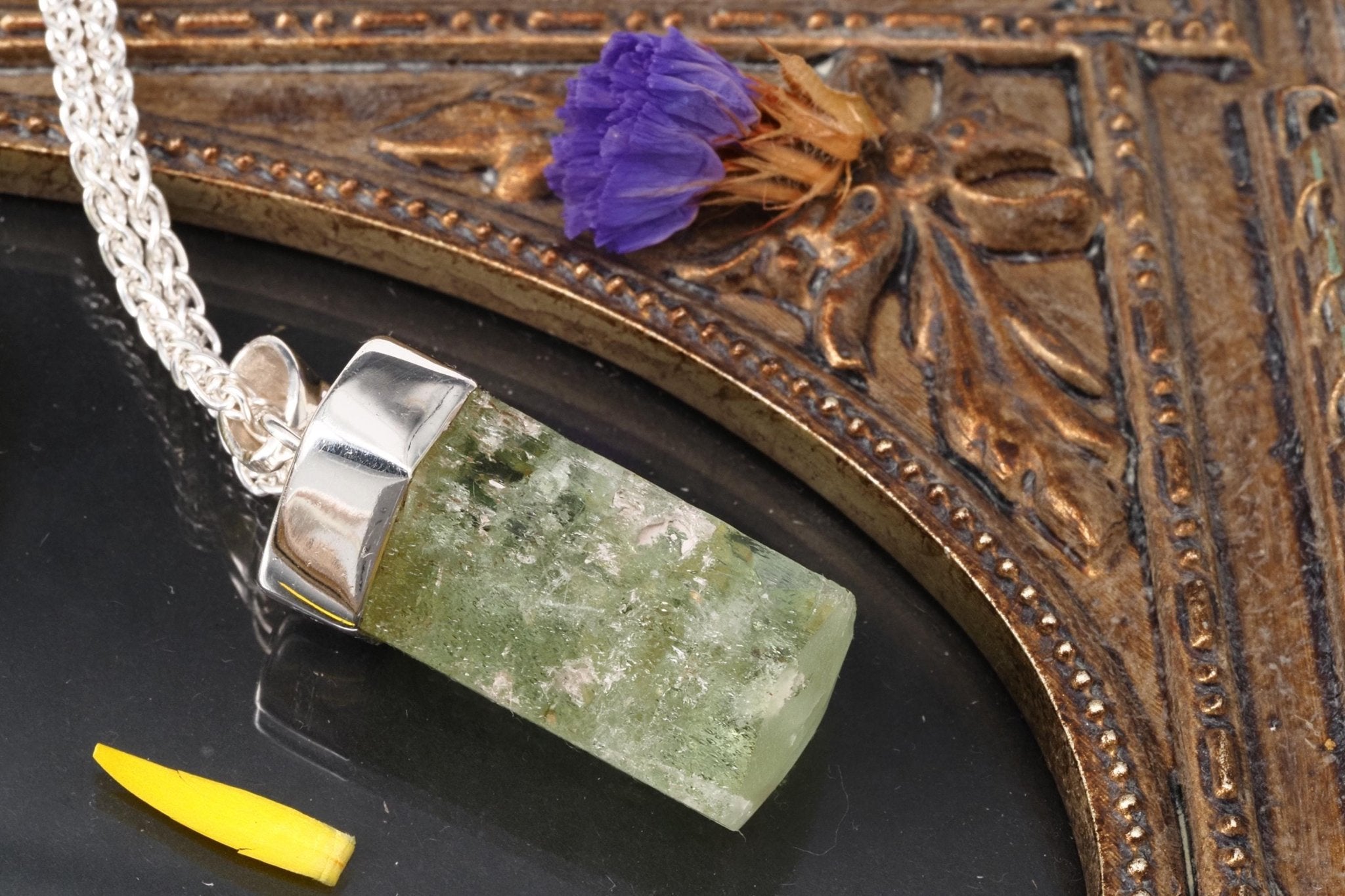 Heliodor Anhänger Silber Brasilien 37mm Länge mit Öse