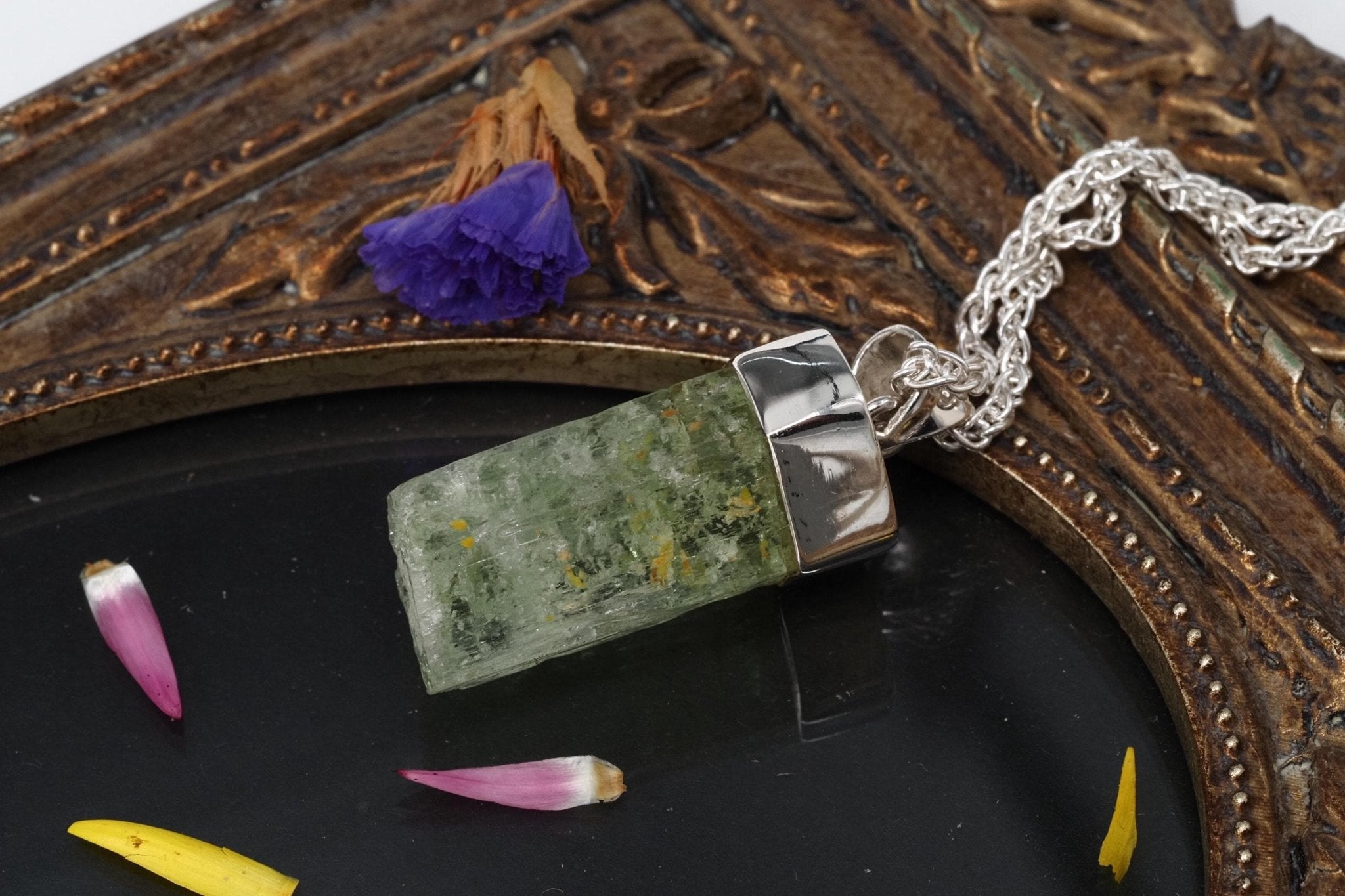 Heliodor Anhänger Silber Brasilien 37mm Länge mit Öse