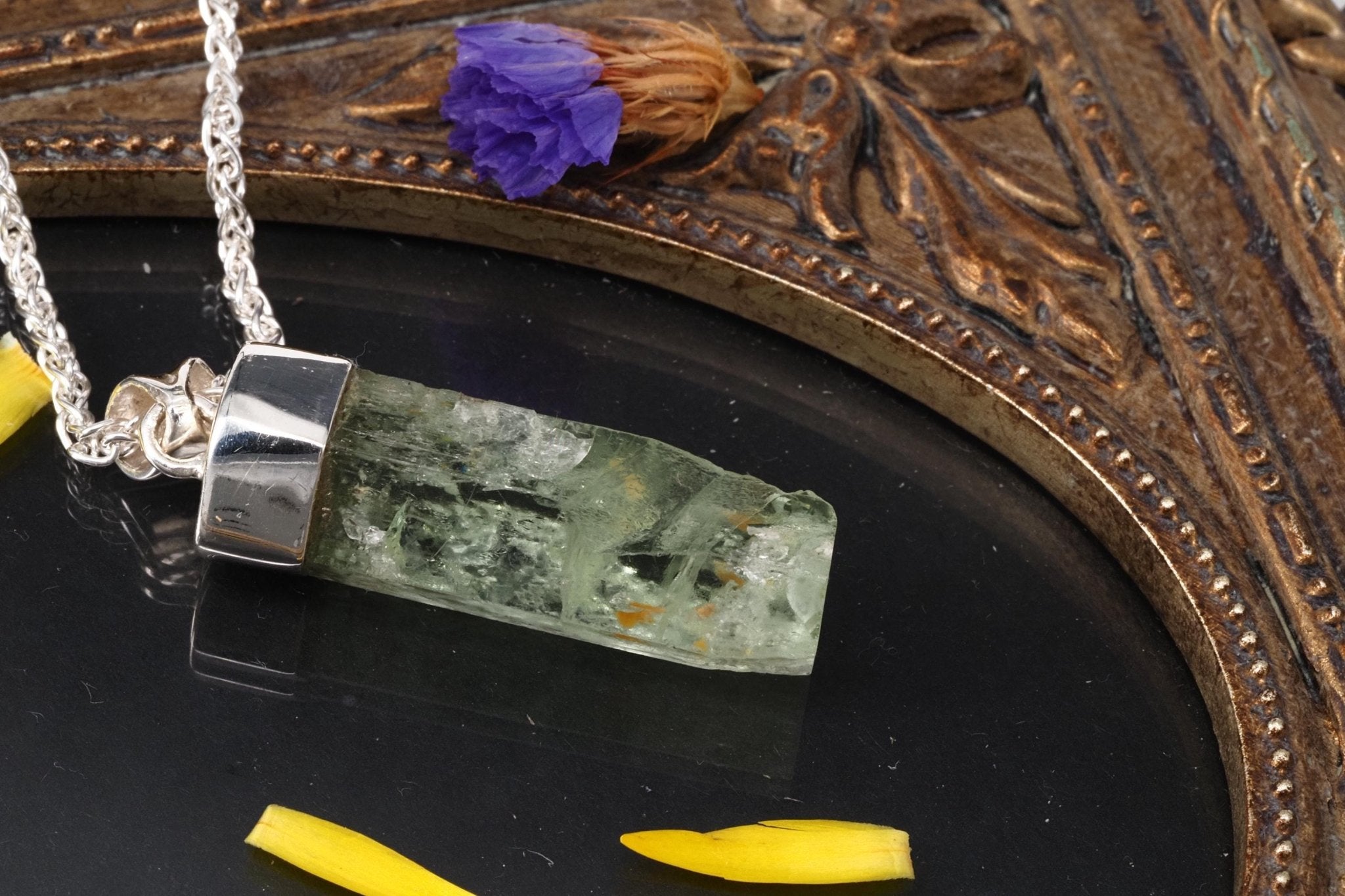 Heliodor Anhänger Silber Brasilien 41mm Länge mit Öse