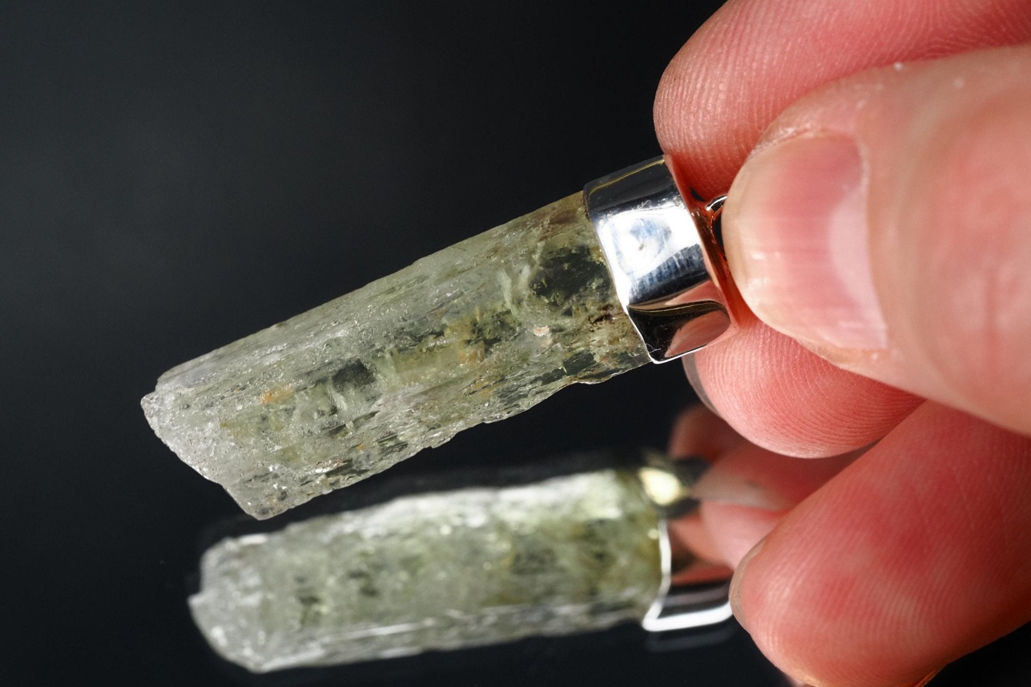 Heliodor Anhänger Silber Brasilien 43mm Länge mit Öse