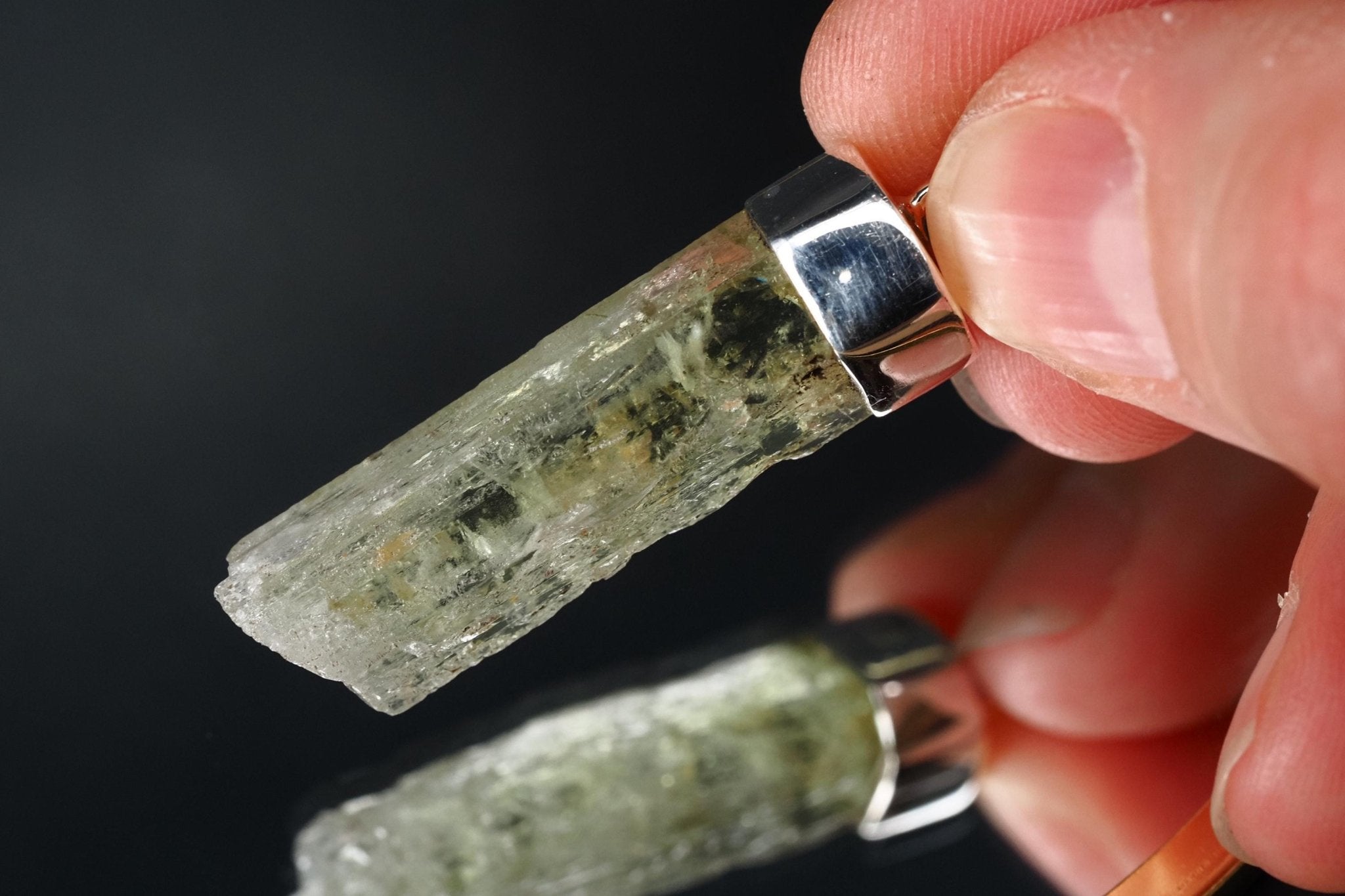 Heliodor Anhänger Silber Brasilien 43mm Länge mit Öse