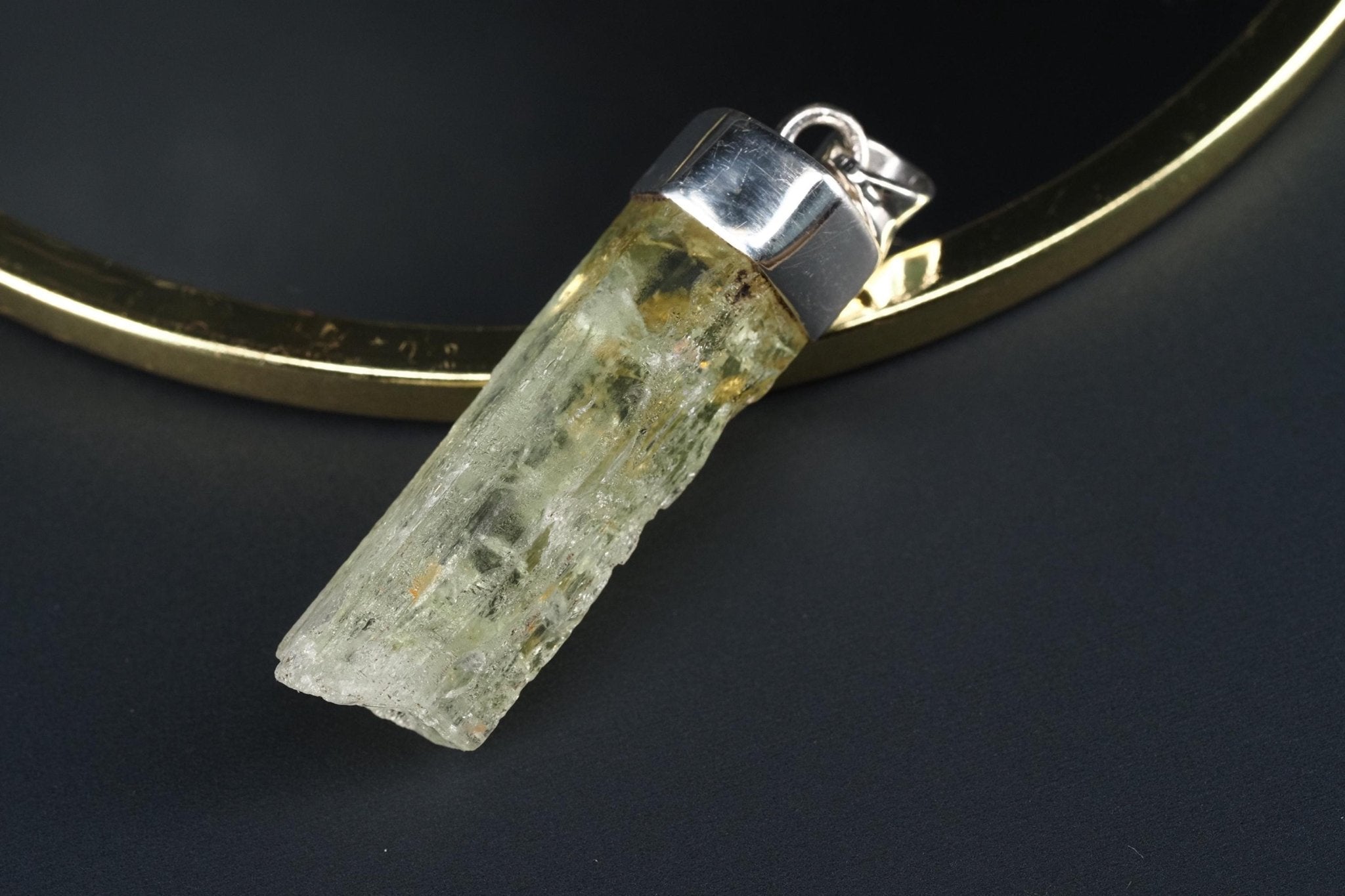 Heliodor Anhänger Silber Brasilien 43mm Länge mit Öse