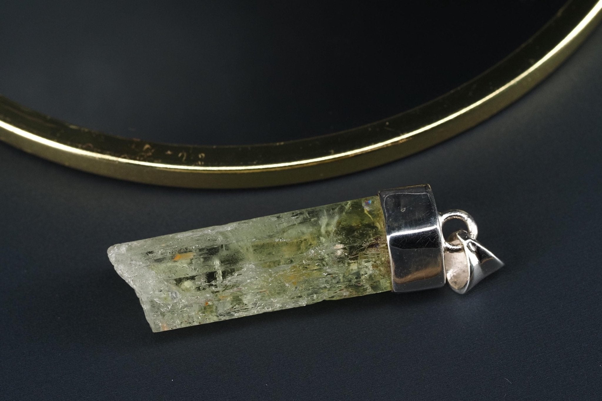 Heliodor Anhänger Silber Brasilien 43mm Länge mit Öse